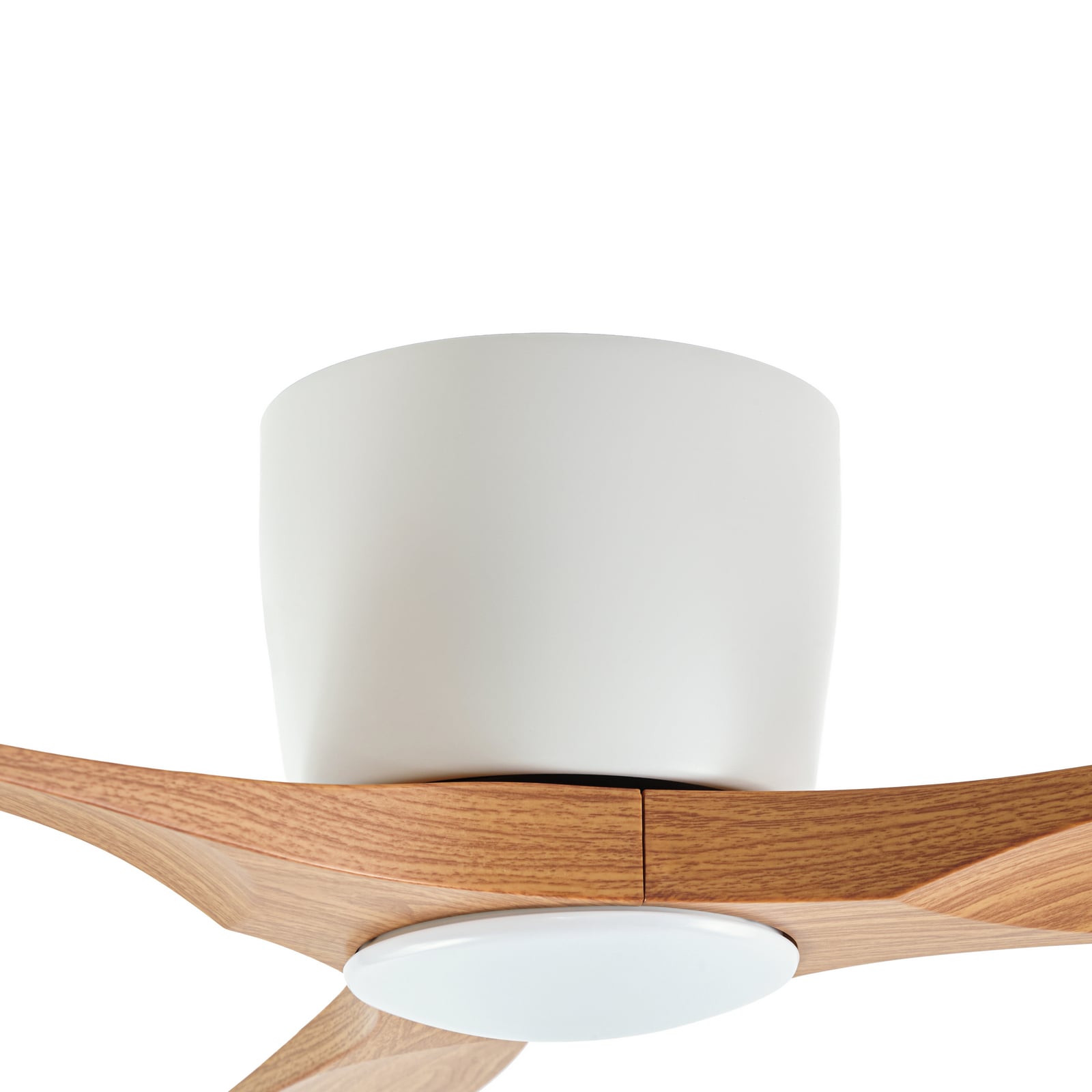 Lucande Smart LED-Deckenventilator Moneno, weiß/holz, Tuya