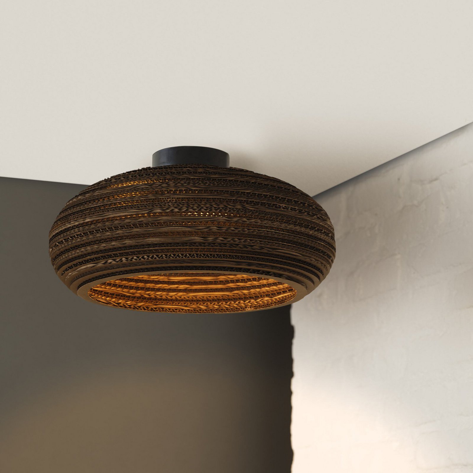 Lampa sufitowa OSRAM DROP, brązowa, Ø 40 cm, tektura falista, E27