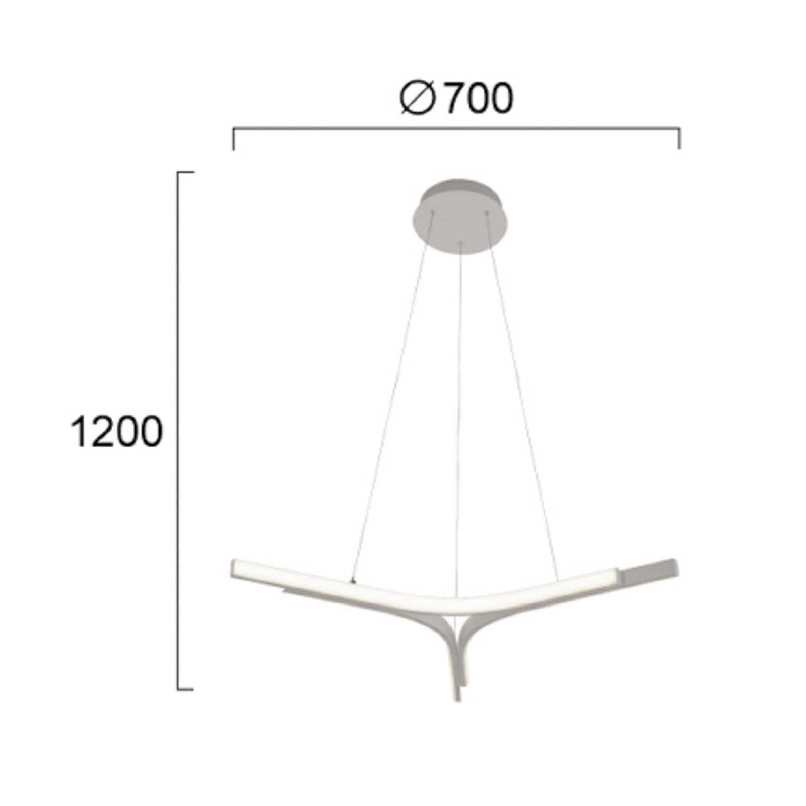 LED hanglamp Alta, zilverkleurig, Ø 70 cm, metaal