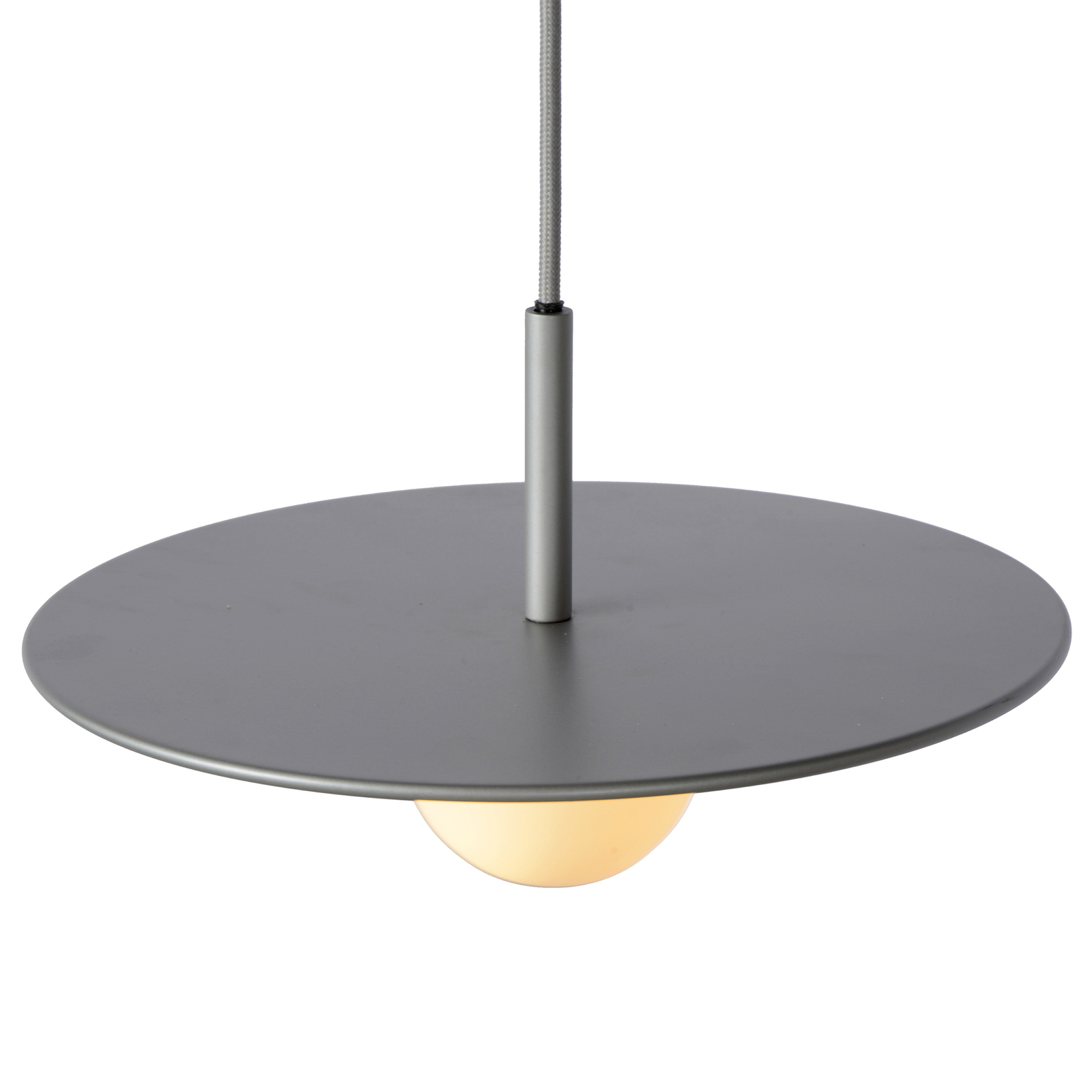 Hanglamp Topher, Ø 30 cm, mat chroom/opaal