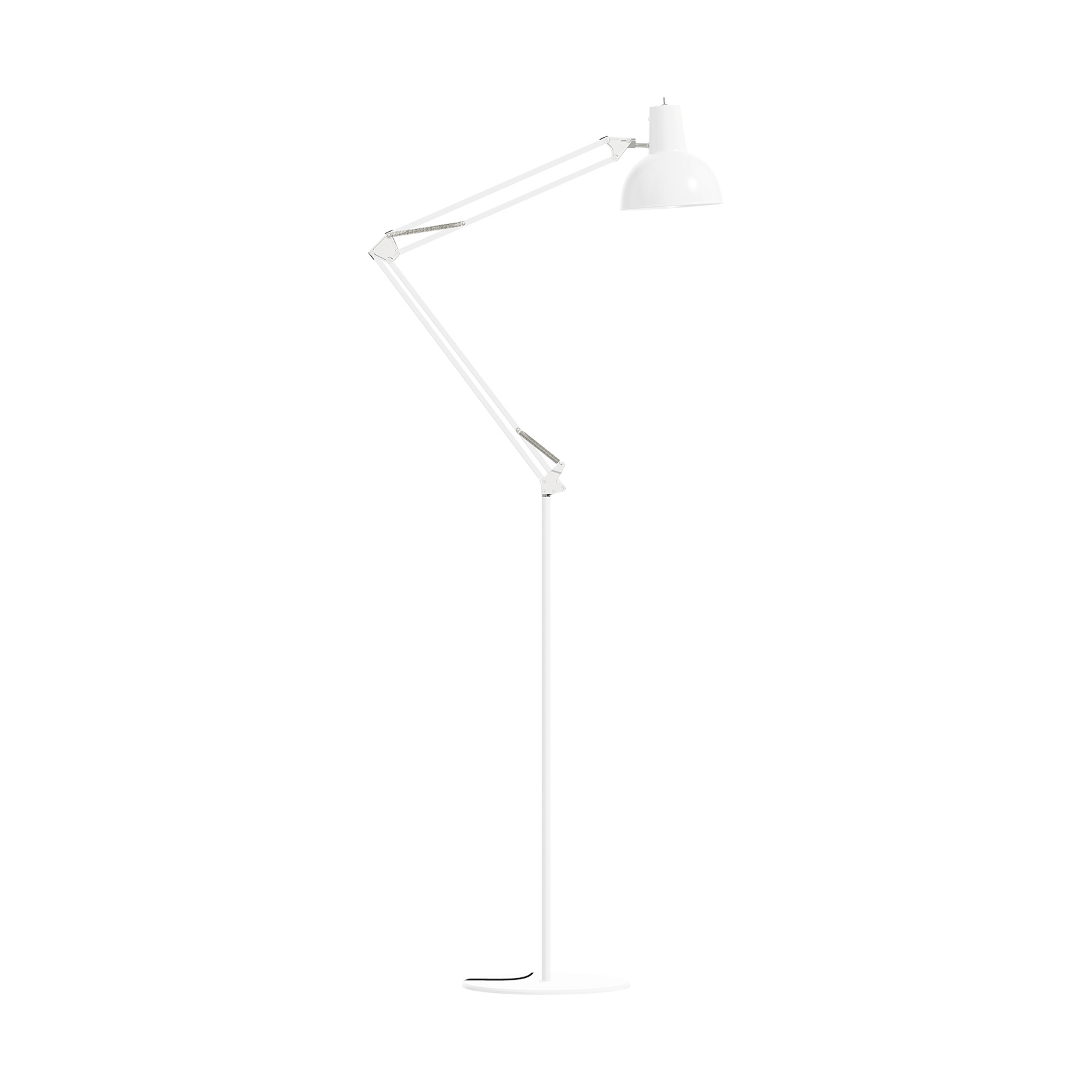 midgard lampe sur pied à ressort, blanc, aluminium, ajustable