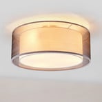 Lindby plafondlamp Nica, Ø 40 cm, grijs, wit, textiel