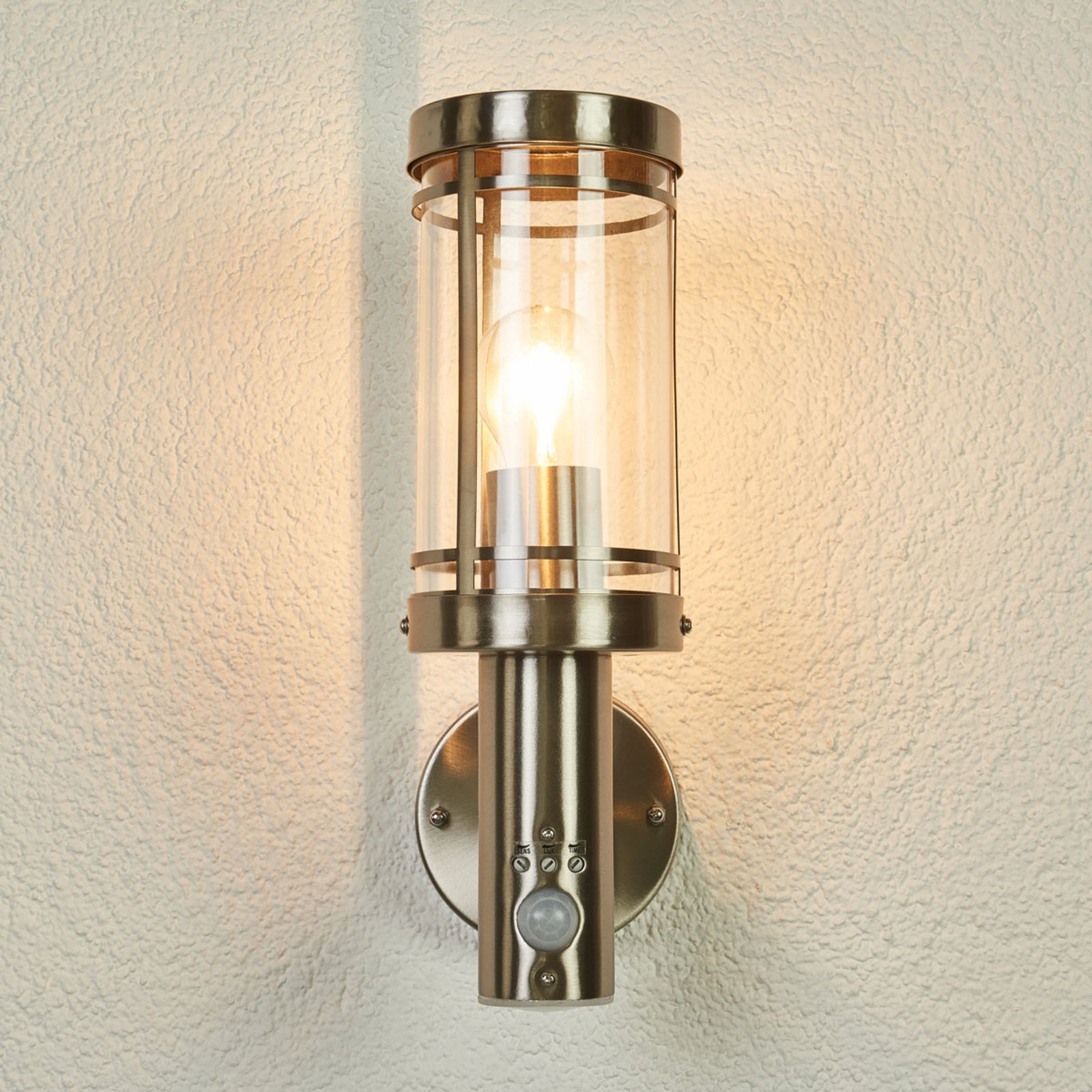 Djori Aplique de Pared Exterior w/Sensor Steel - Lindby