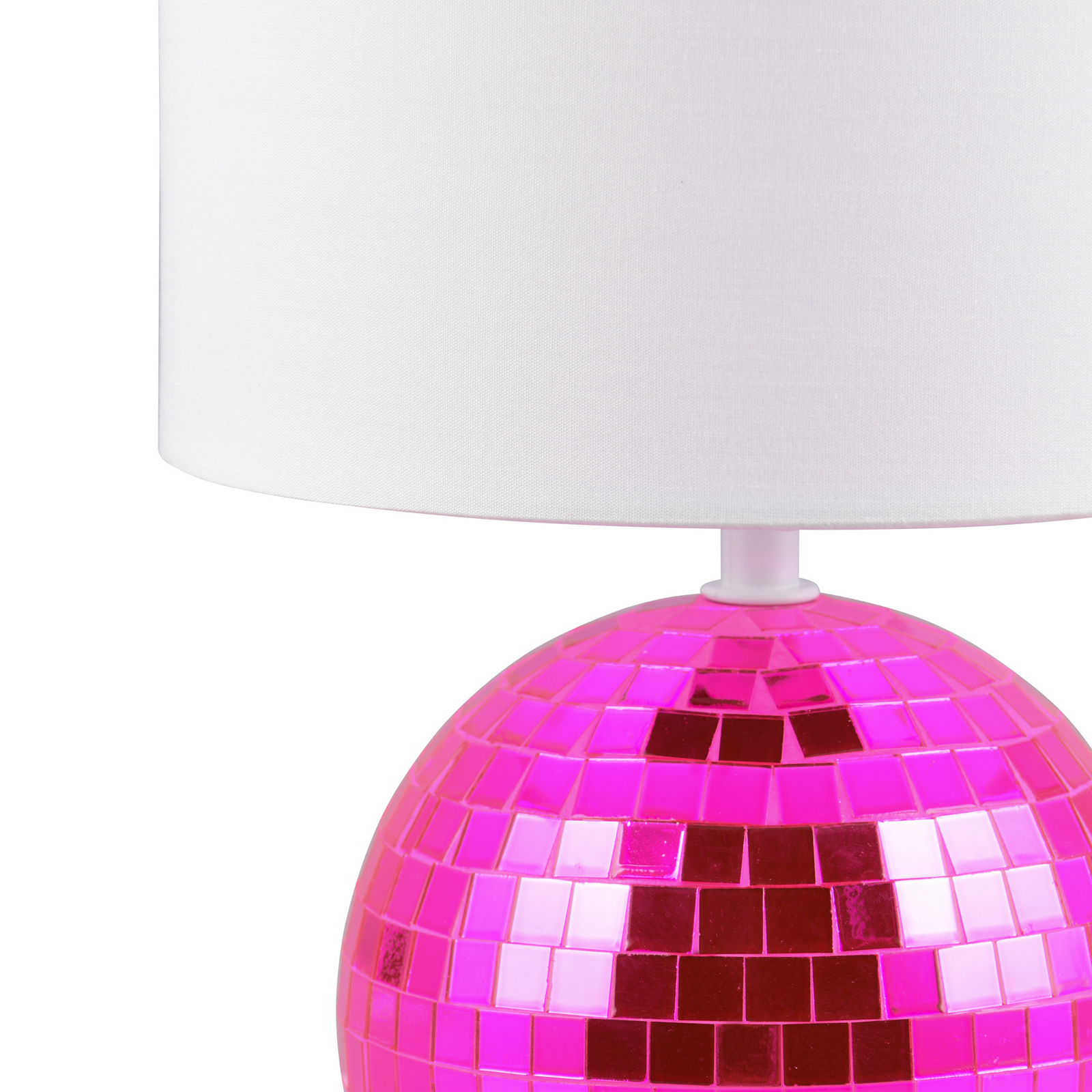 Lampe à poser Glitza rose/blanc, tissu, plastique, E14