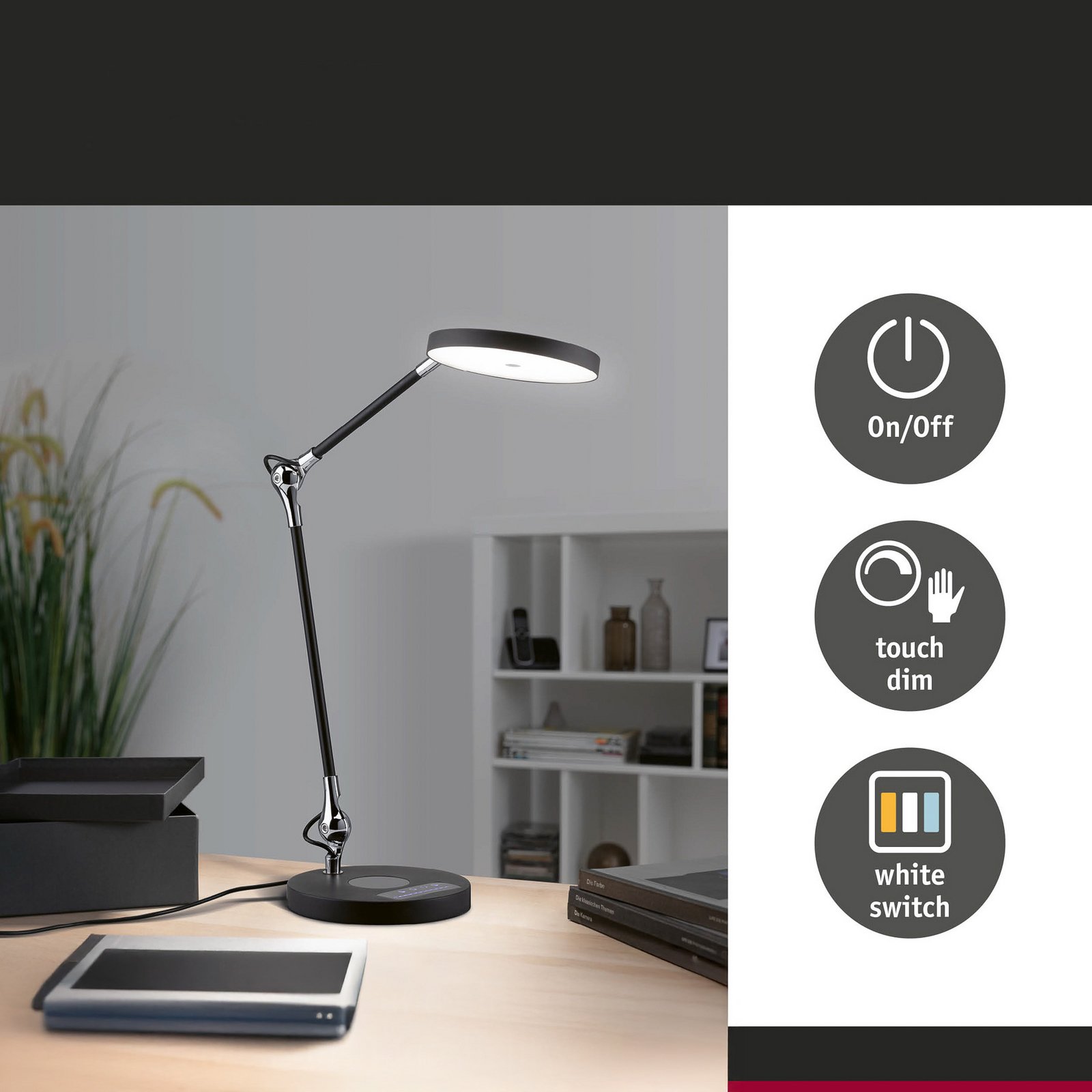 lampe à poser Numis noire - Paulmann lampe à poser Numis noire - Paulmann