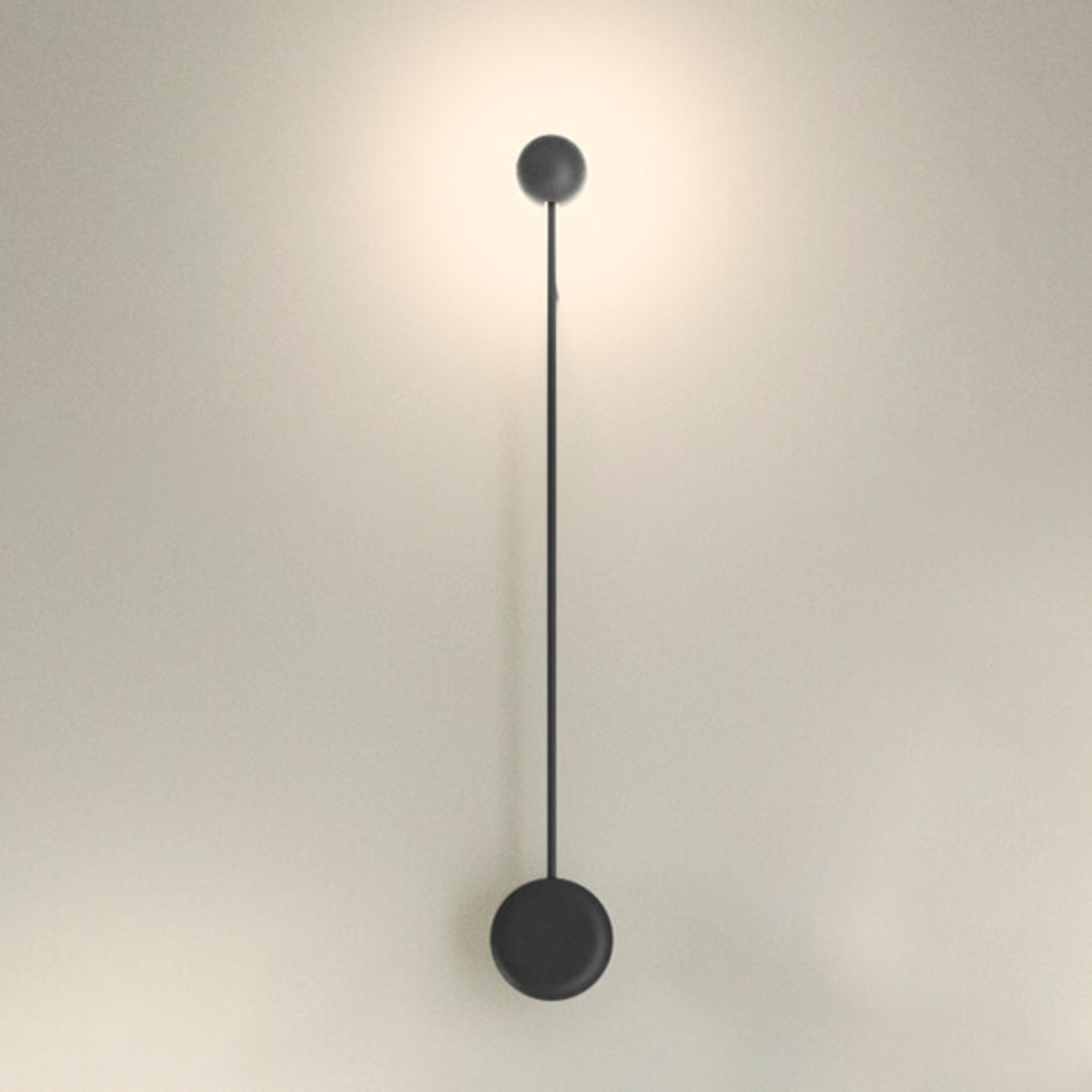 Lámpara de pared LED Pin luz indirecta, negra