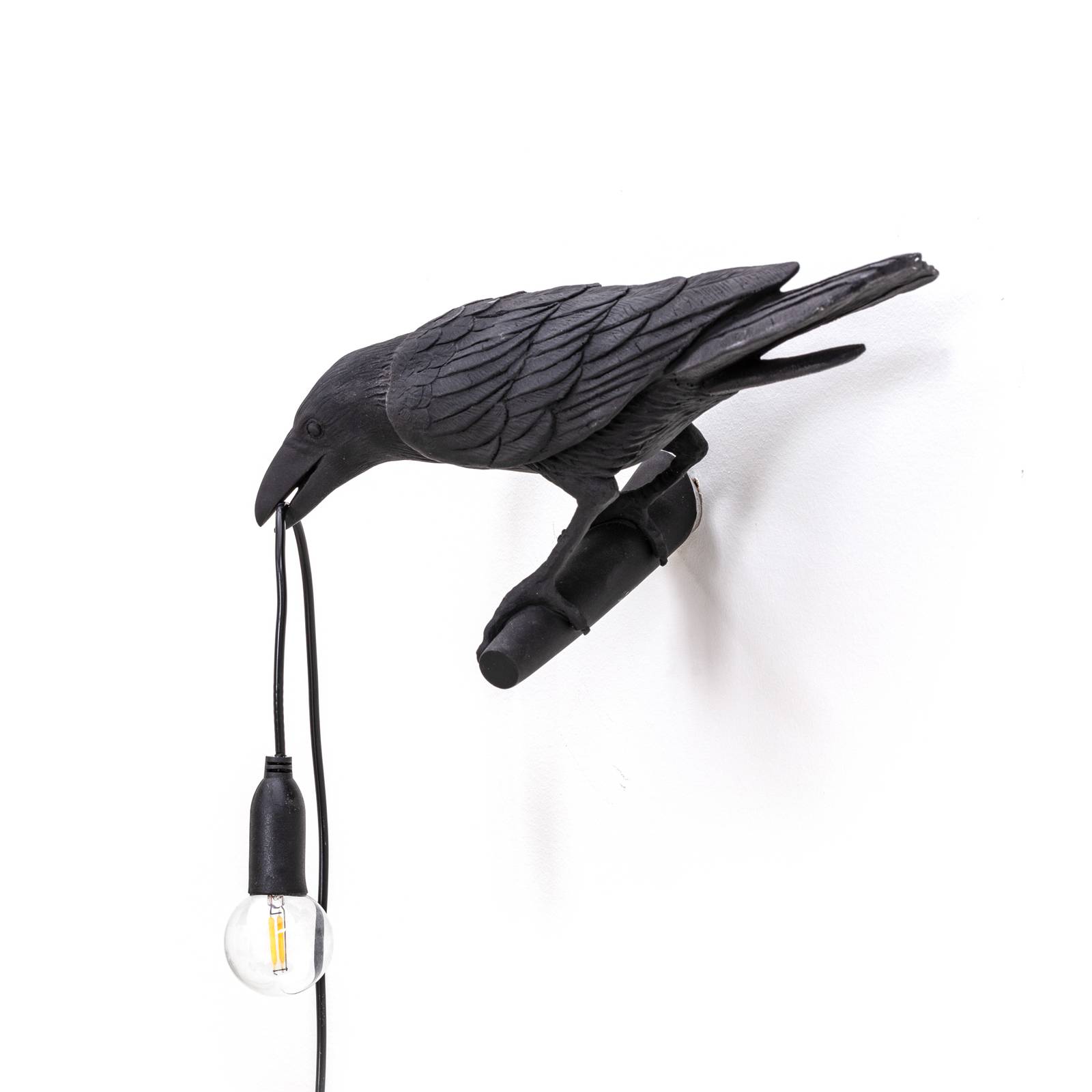 Kinkiet LED Bird Lamp, zwrócony w lewo, czarny