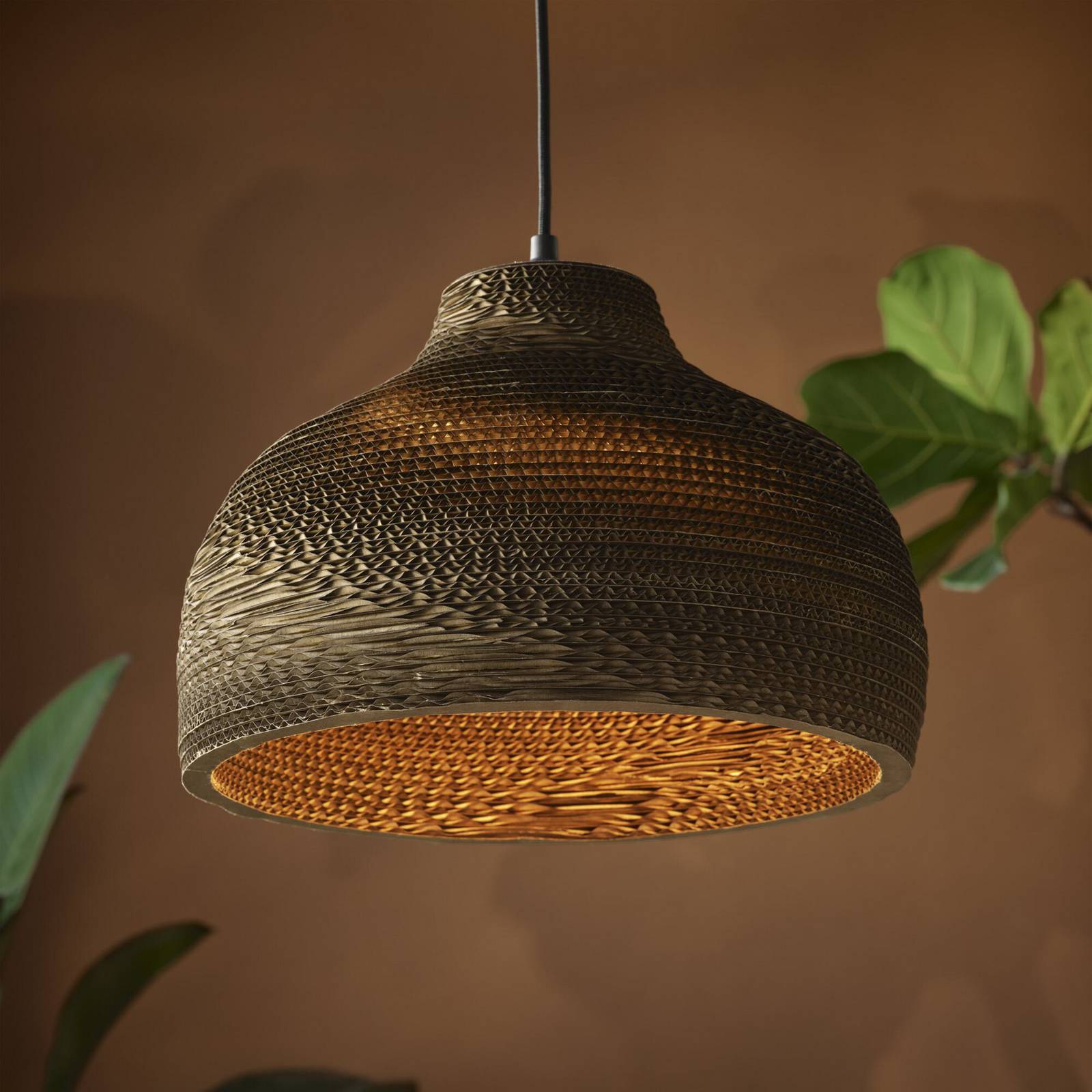 Żyrandol OSRAM HAT, brązowa, Ø 36 cm, tektura falista, E27