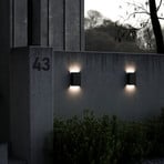 Fold LED outdoor wall light, 15 x 21 cm, black