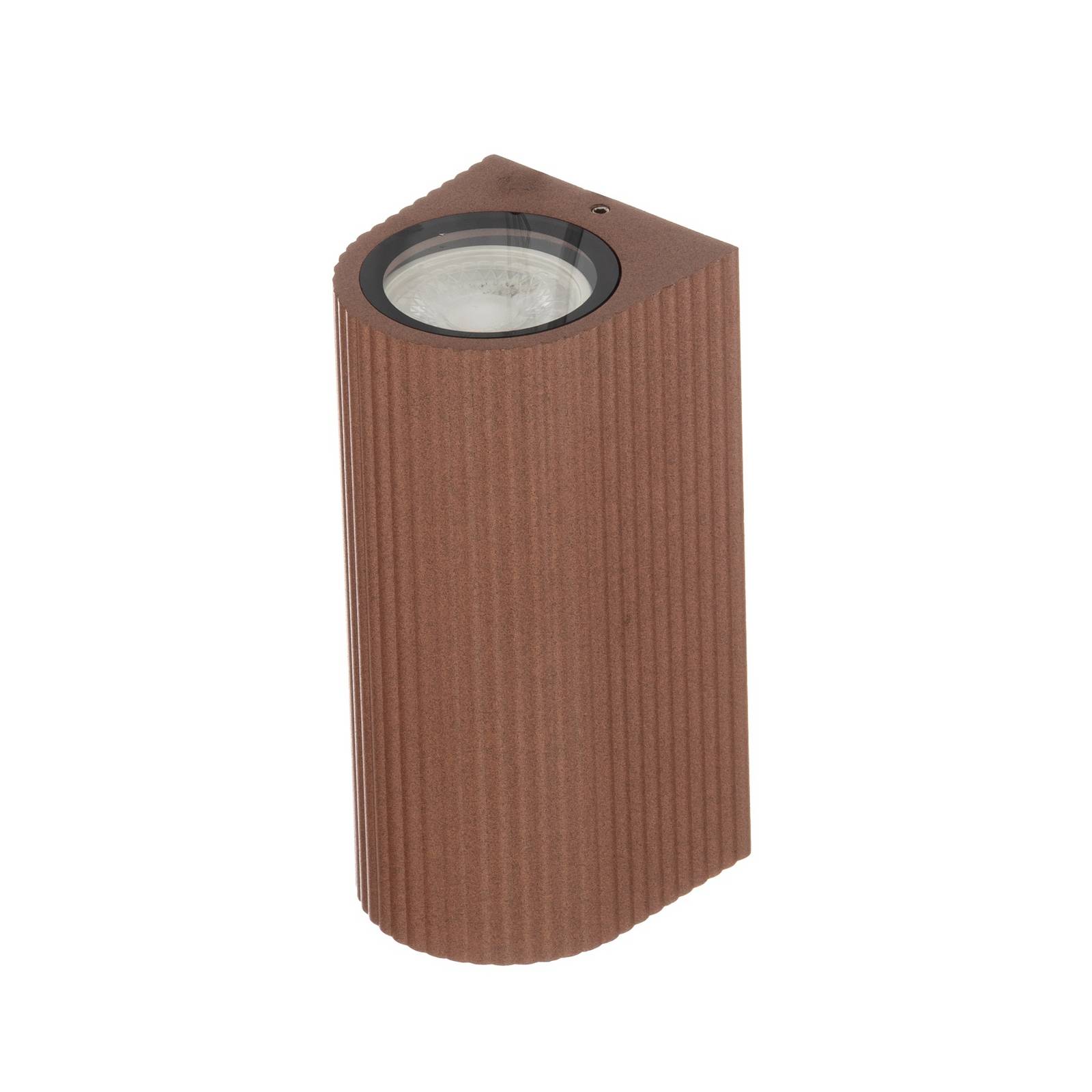 Lindby Kinkiet zewnętrzny Aluvo, rdza, 16 cm, IP65, karbowany