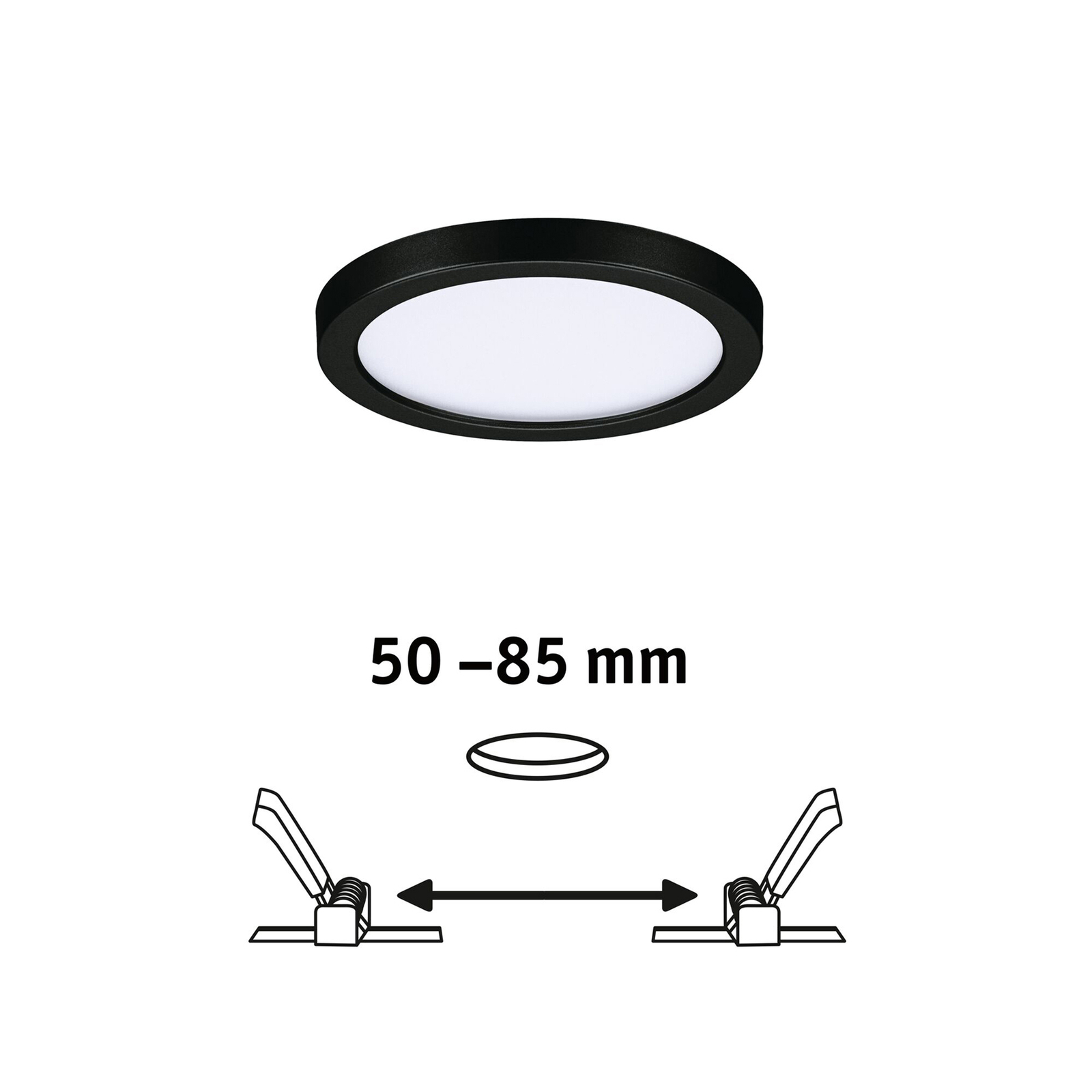 Paulmann Areo LED πάνελ στρογγυλό μαύρο 4000K Ø11.8cm