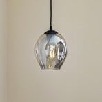 Starla hanging light, graphite glass, 1-bulb round