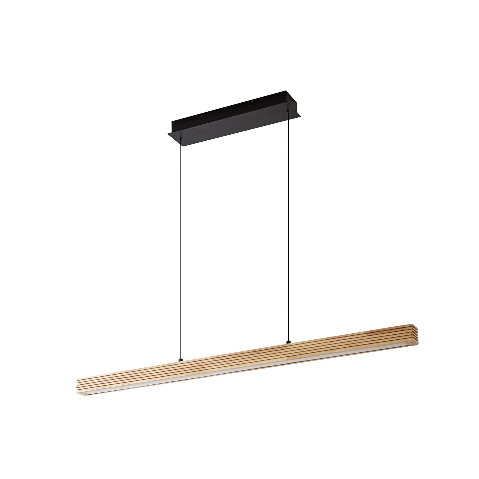 Lucande Emara LED pendant light, light wood, oak, CCT