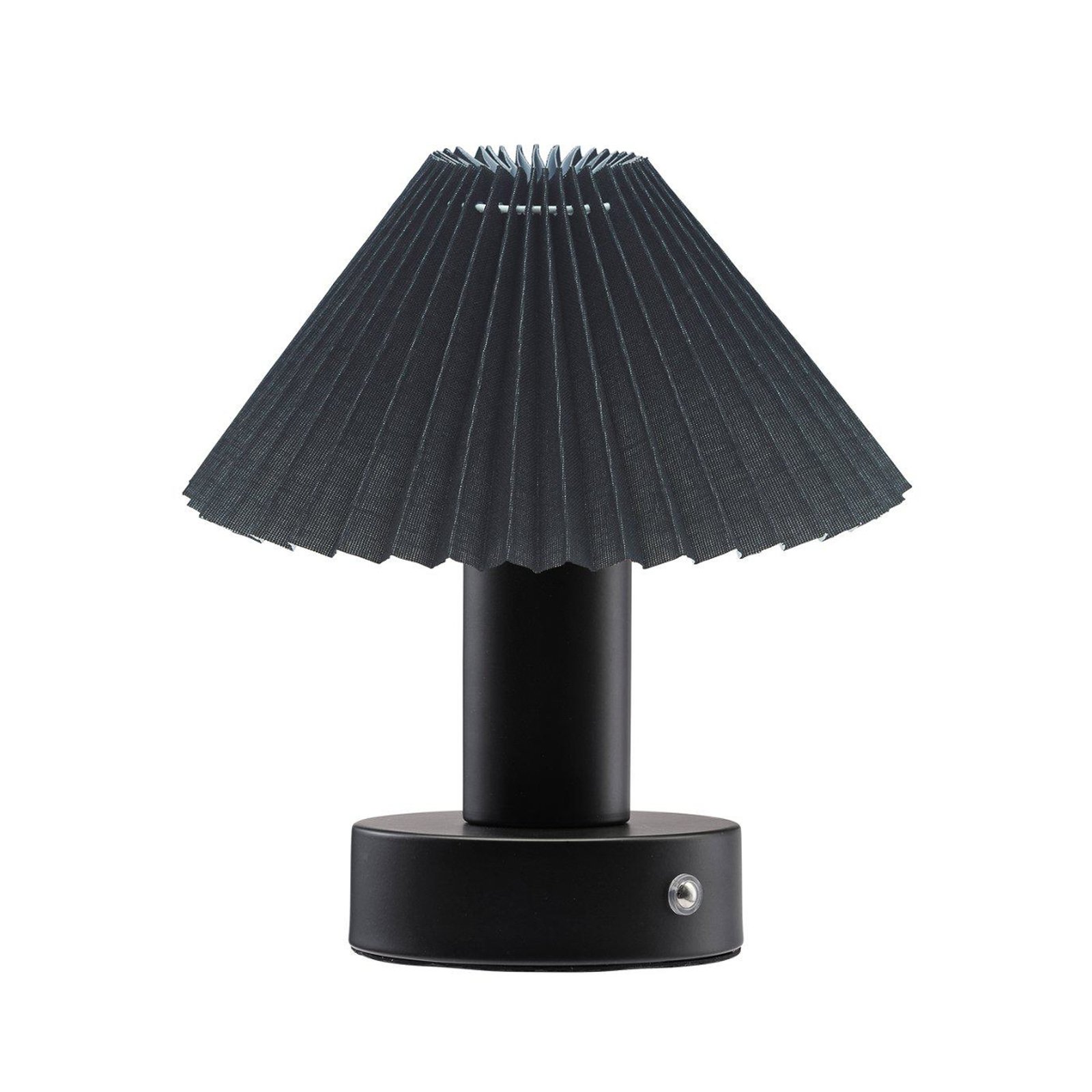 PR Home Candeeiro de mesa LED recarregável Tiara, preto/preto, têxtil