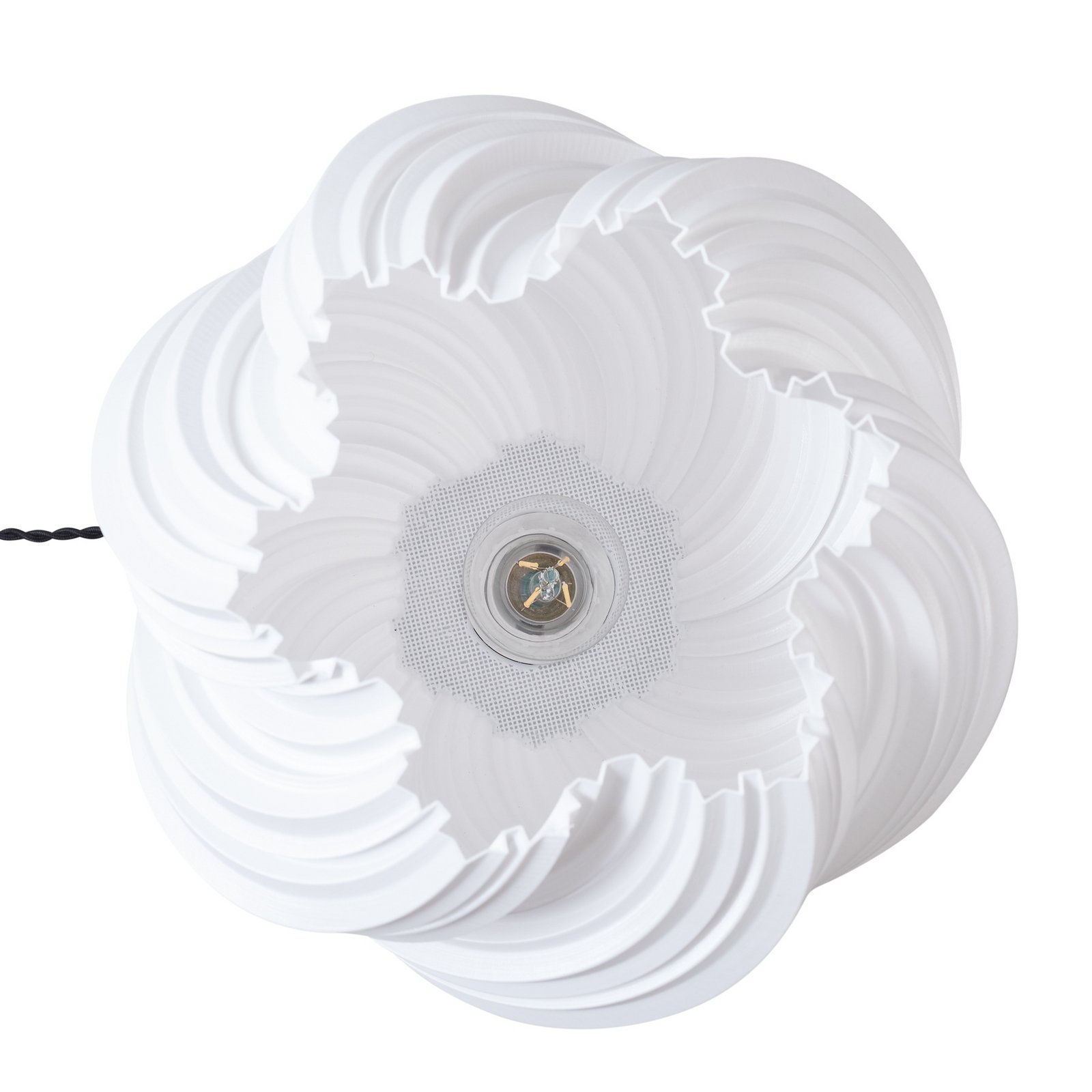 Lampada da tavolo Nuvia, altezza 39,1 cm, bianca, stampa 3D - Lindby Lampada da tavolo Nuvia, altezza 39,1 cm, bianca, stampa 3D - Lindby