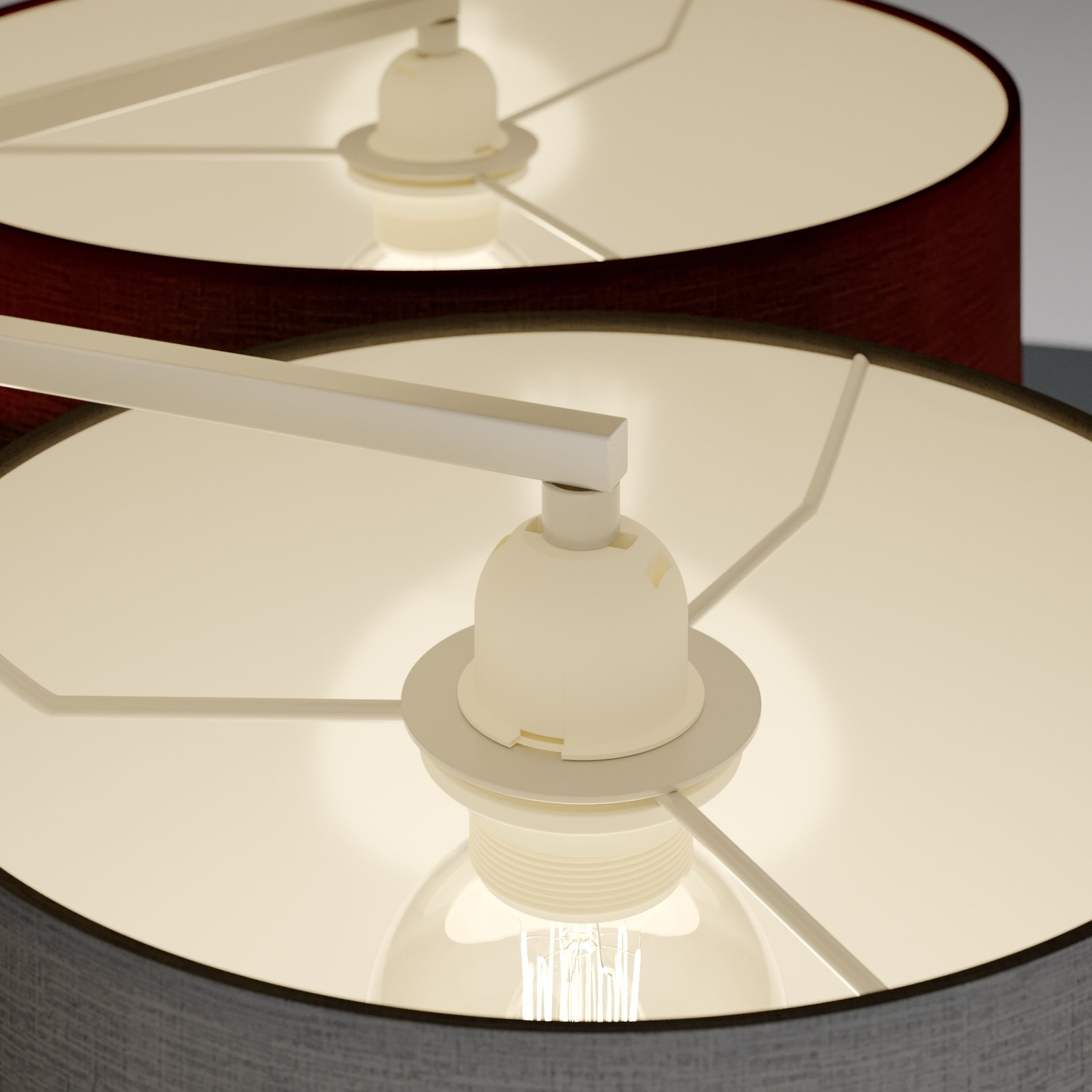 Laurenz 6 Ceiling Lamp Grey/White/Brown - Lindby