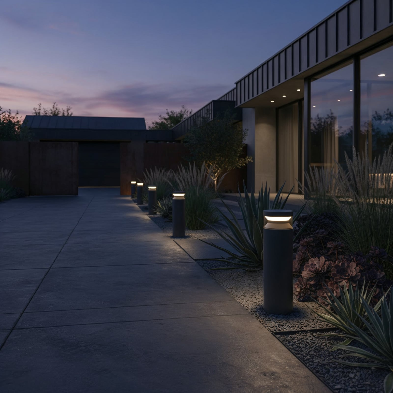 Candeeiro pilar LED Ideal Lux Boeing, preto, altura 40 cm