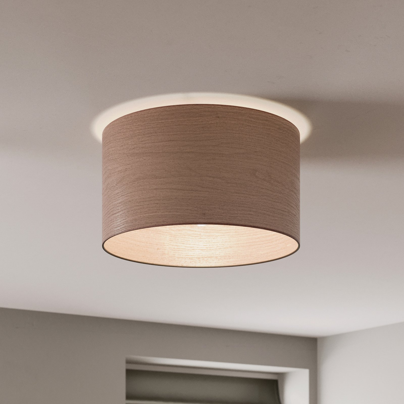 Envostar Veneer ceiling light, walnut veneer