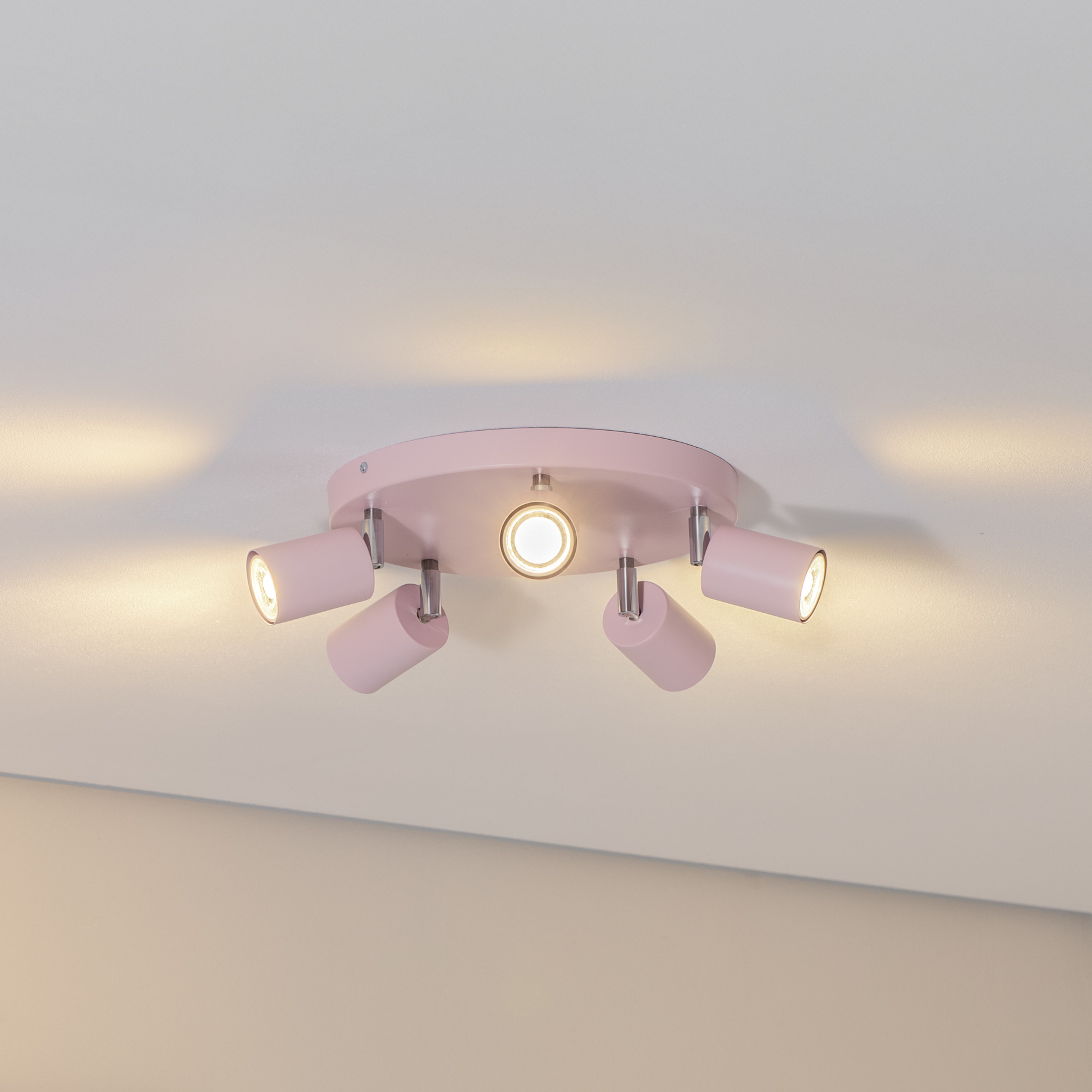 Downlight Fun, rosa, Ø 30 cm, justerbar, GU10