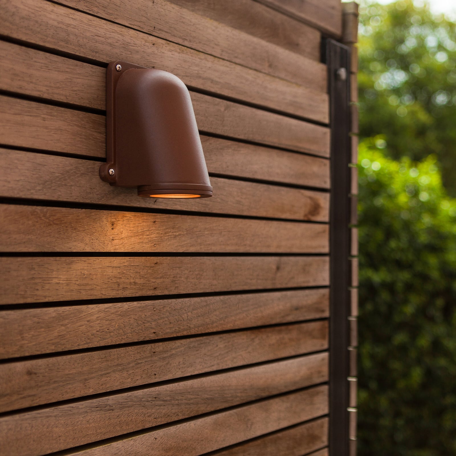 ANCOR outdoor wall light, brown, height 15 cm, metal, GU10, IP54