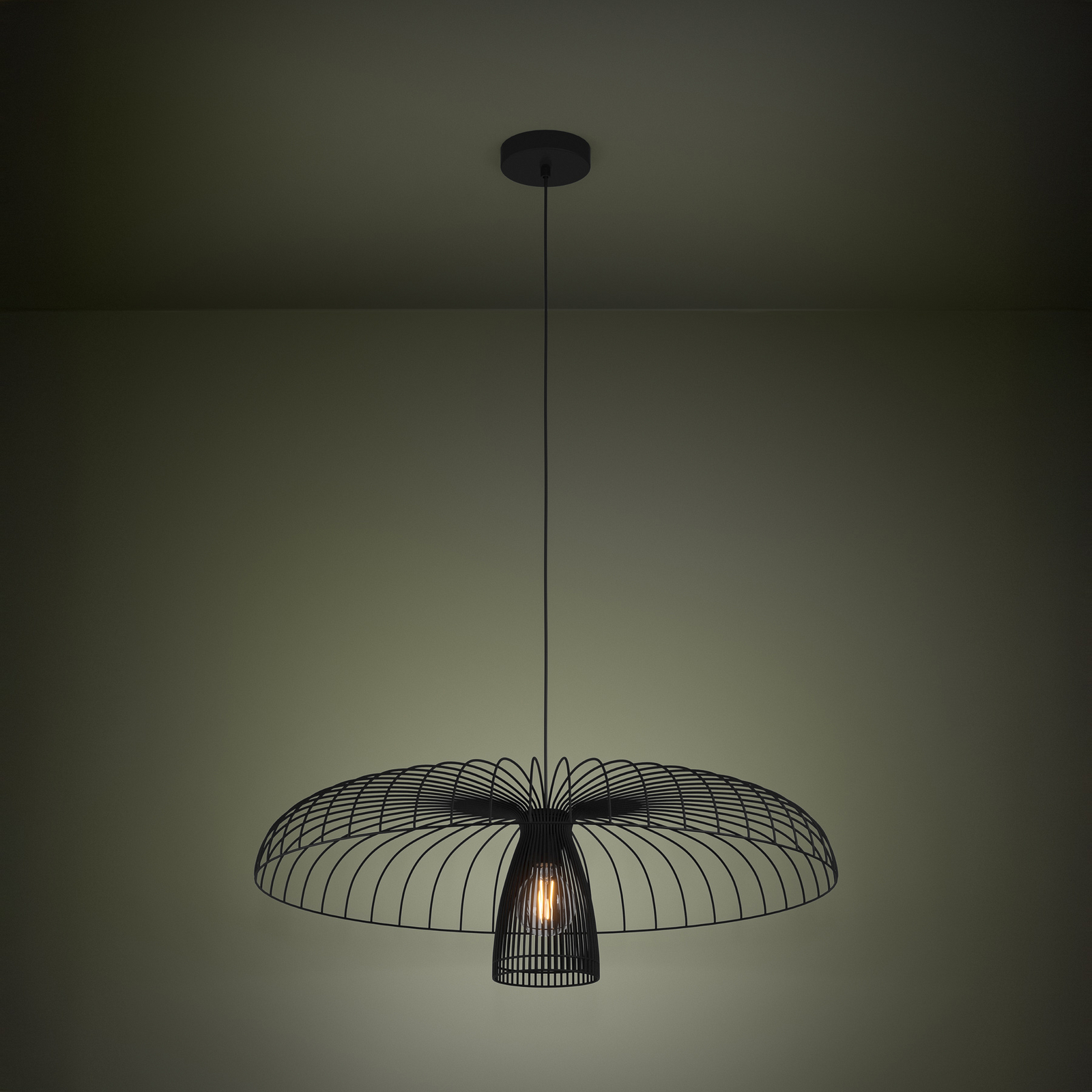 Suspension Champerico, noire, Ø 77 cm, verre - Stars of Light