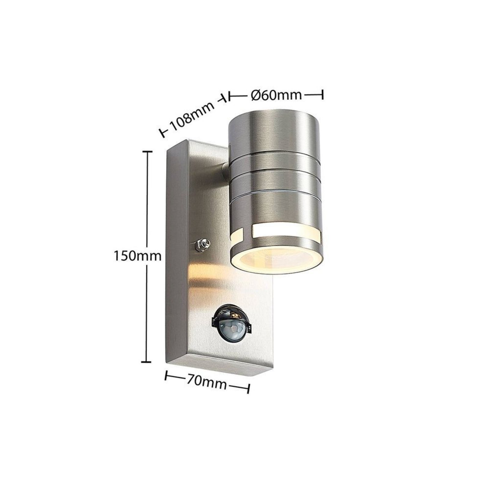 Catalin Vonkajšie Nástenné Svietidlo w/Sensor Stainless Steel - Lindby