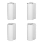 Prios outdoor wall light Tetje, white, round, 16 cm, set of 4