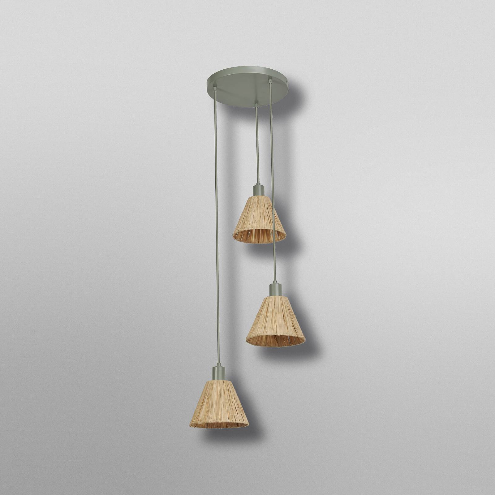 Żyrandol OSRAM Decor Raffia, 3-punktowa okrągła, rafia, naturalna