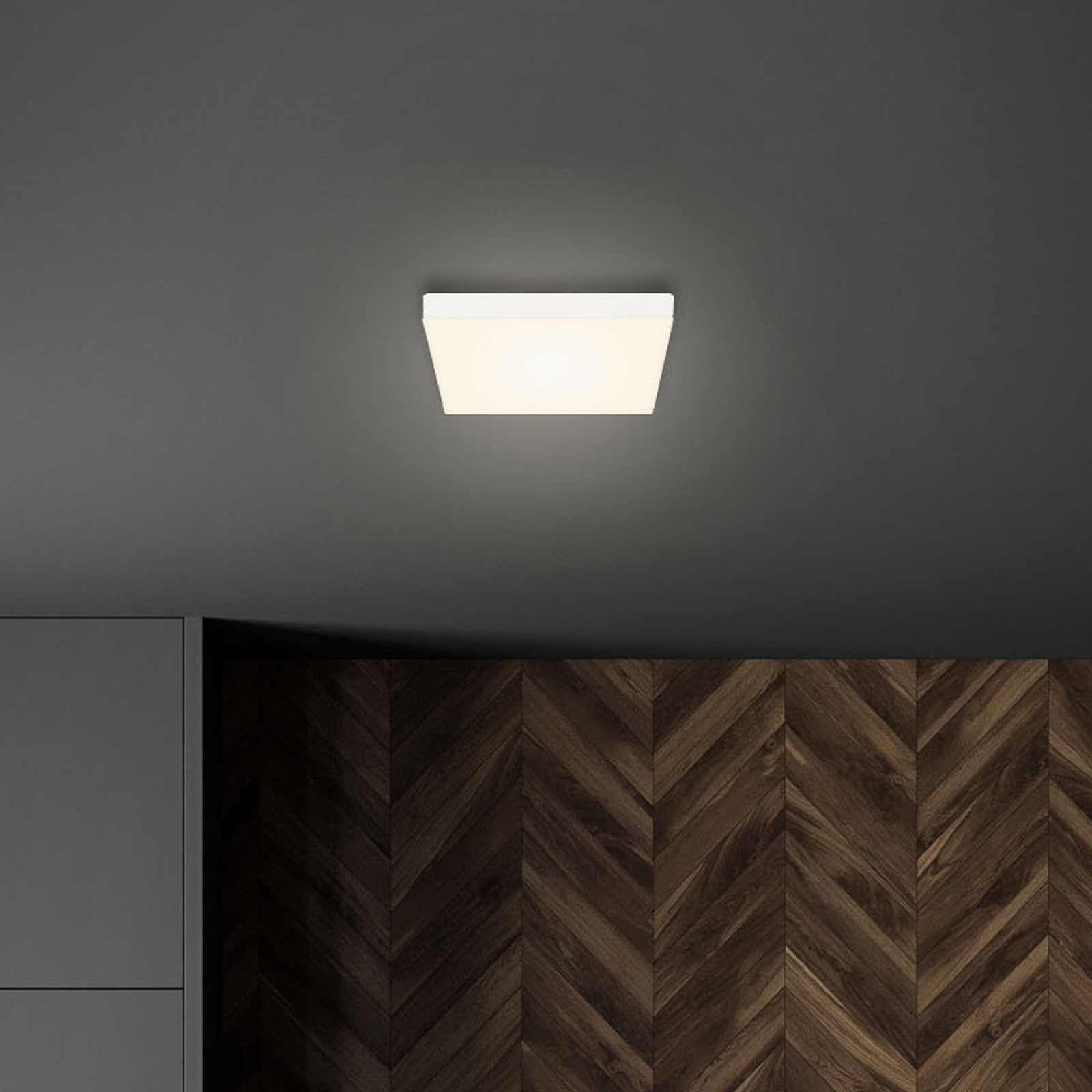 Flame LED ceiling light, square