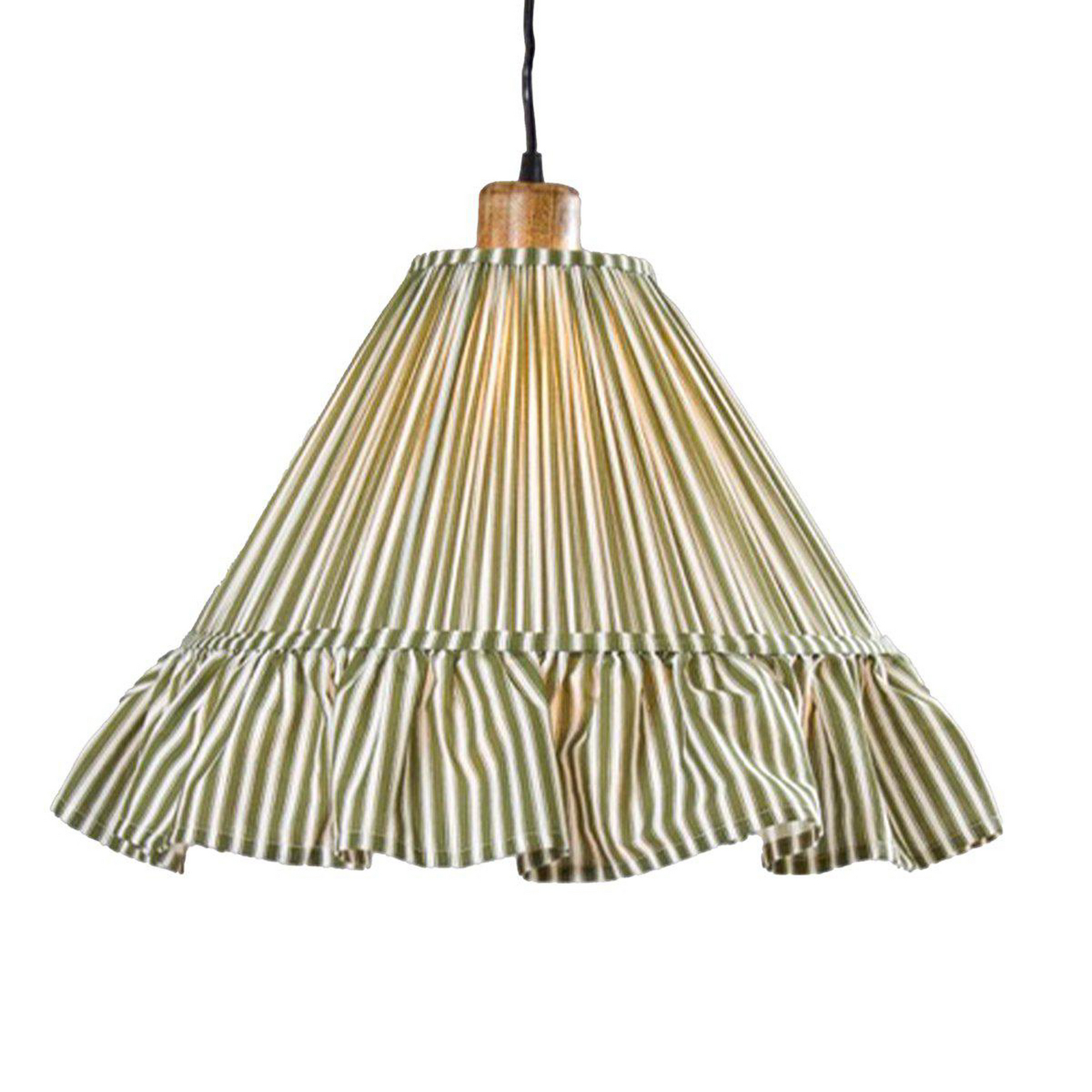 PR Home Estrid hanging light, moss green, fabric, Ø 40 cm, E27 PR Home Estrid hanging light, moss green, fabric, Ø 40 cm, E27