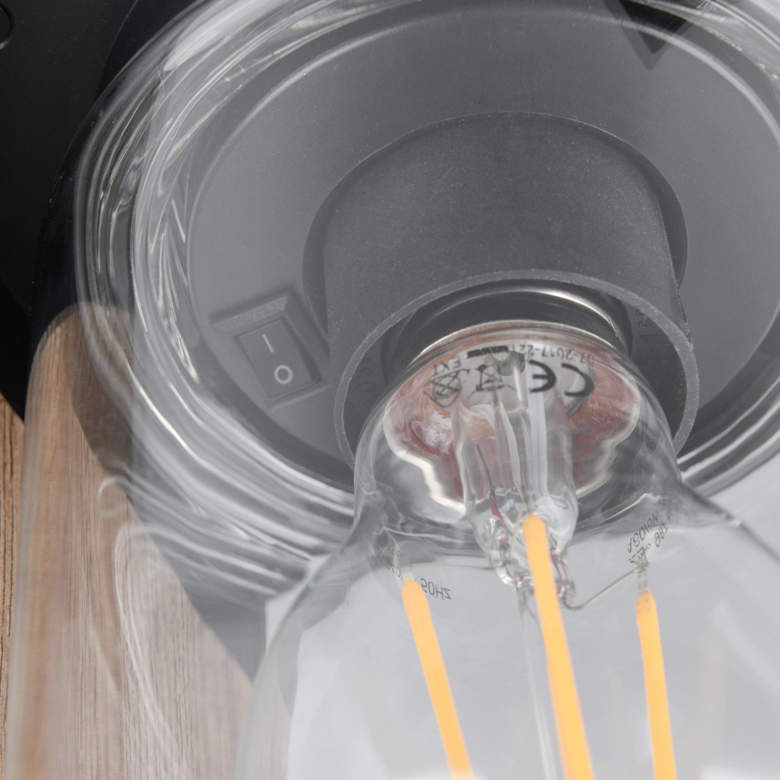 Wegeleuchte ARDILA, Holzoptik, Höhe 100 cm, Metall/Glas IP44