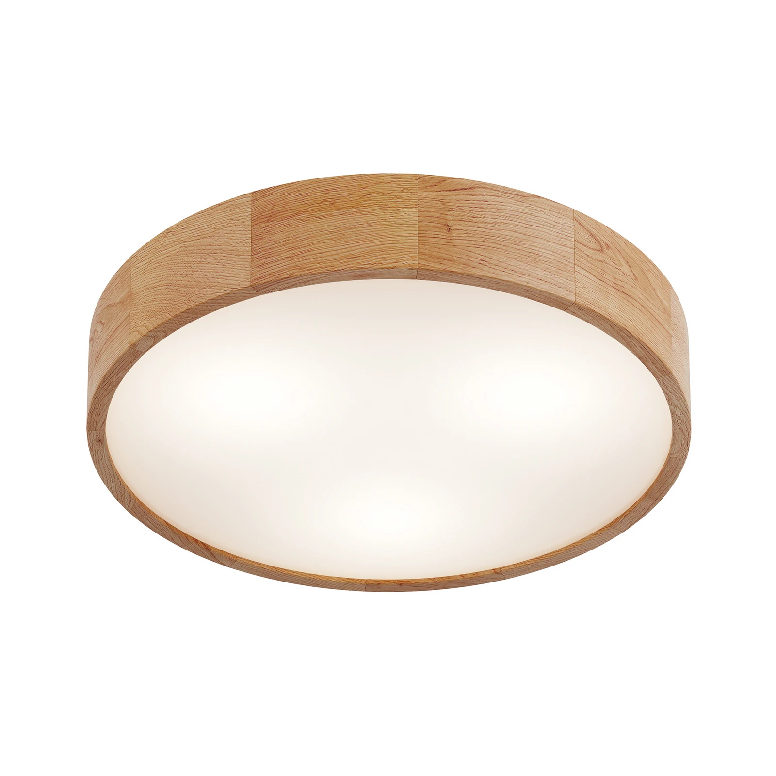 Envostar plafonieră Kerio, Ø 47 cm, lemn de stejar natural
