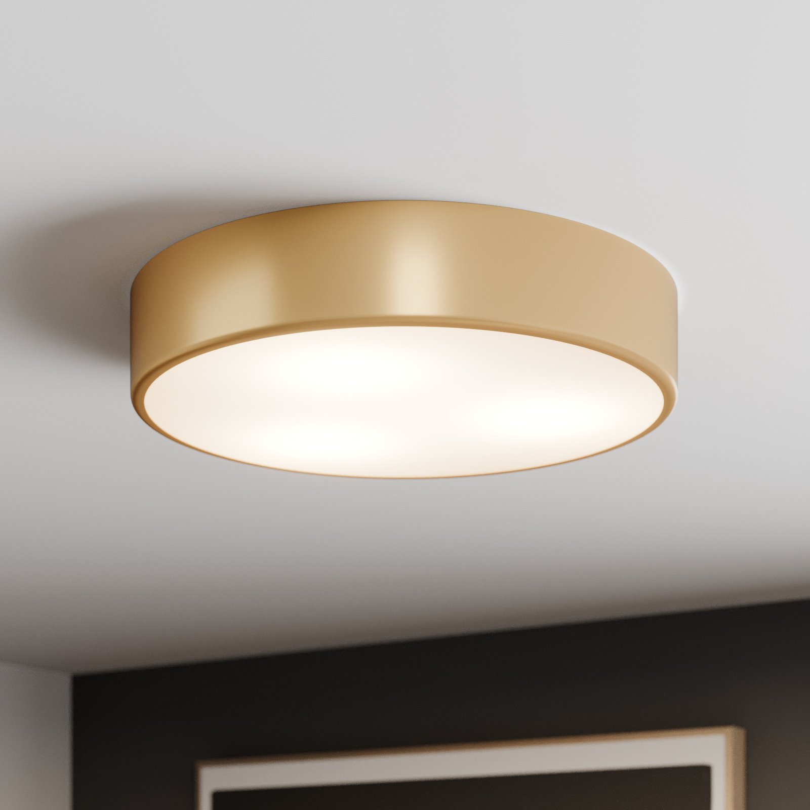 Plafondlamp Cleo, Ø 40 cm, goud
