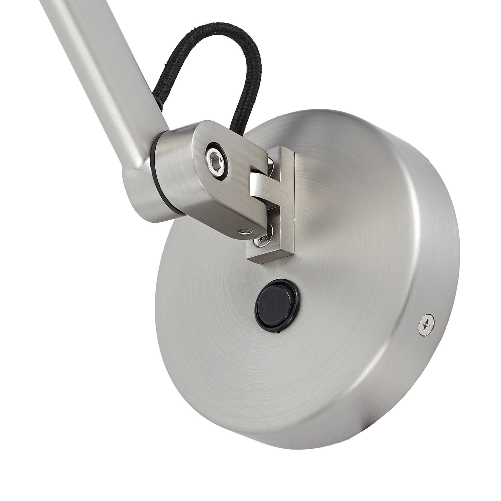 Lucande Silka wall light, 91 cm, nickel, adjustable, E27 Lucande Silka wall light, 91 cm, nickel, adjustable, E27