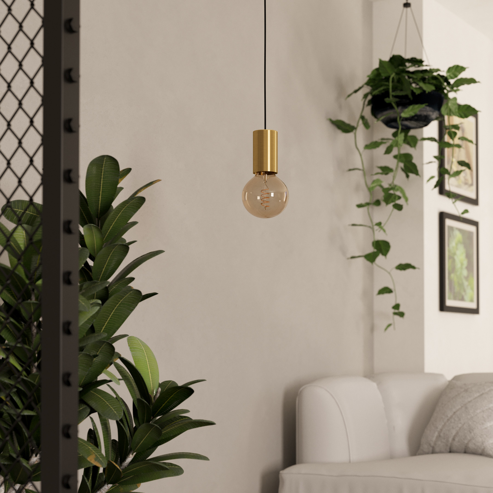 Pozueta 1 obesek, enojna svetilka, medenina