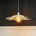 Dyberg Larsen Flora hanging light, pearl white, Ø 60 cm, metal