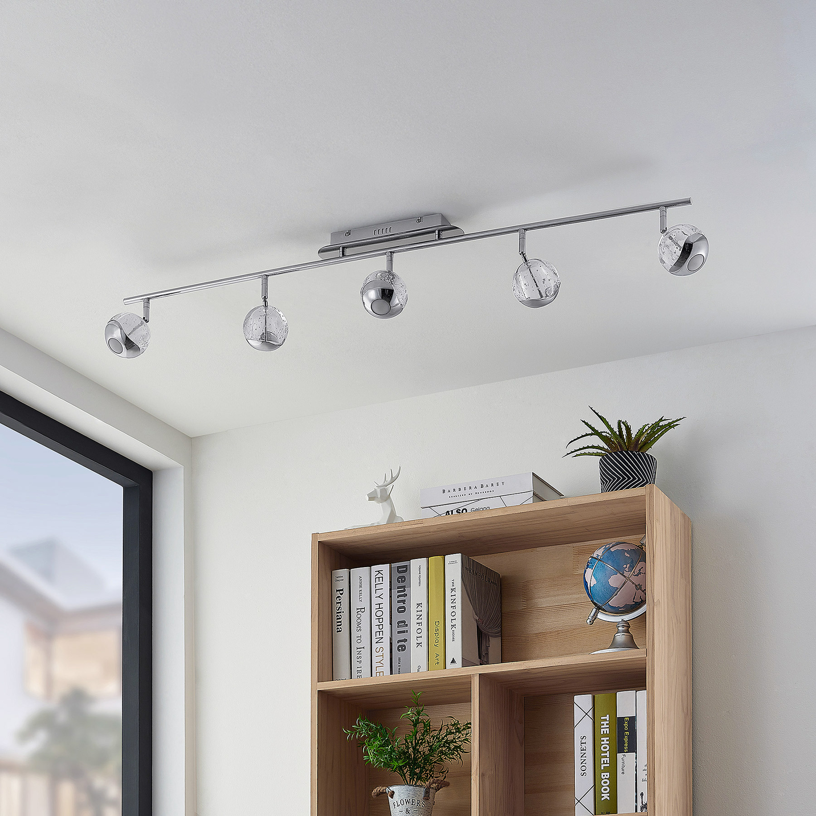 Lucande Kilio LED plafondspot, 5-lamps, chroom