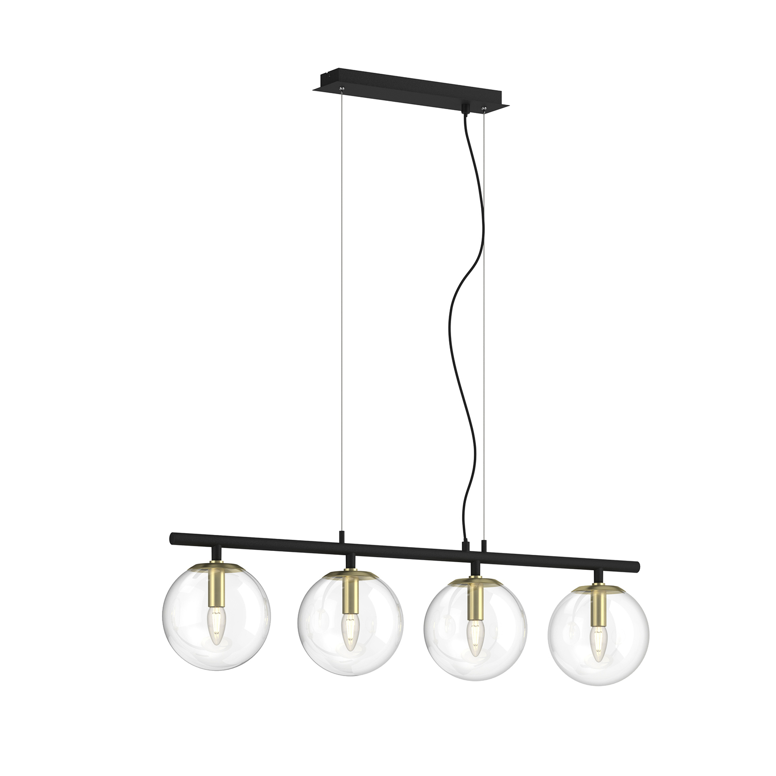Lucande Sotiana hanging lamp, glass balls 4-bulb