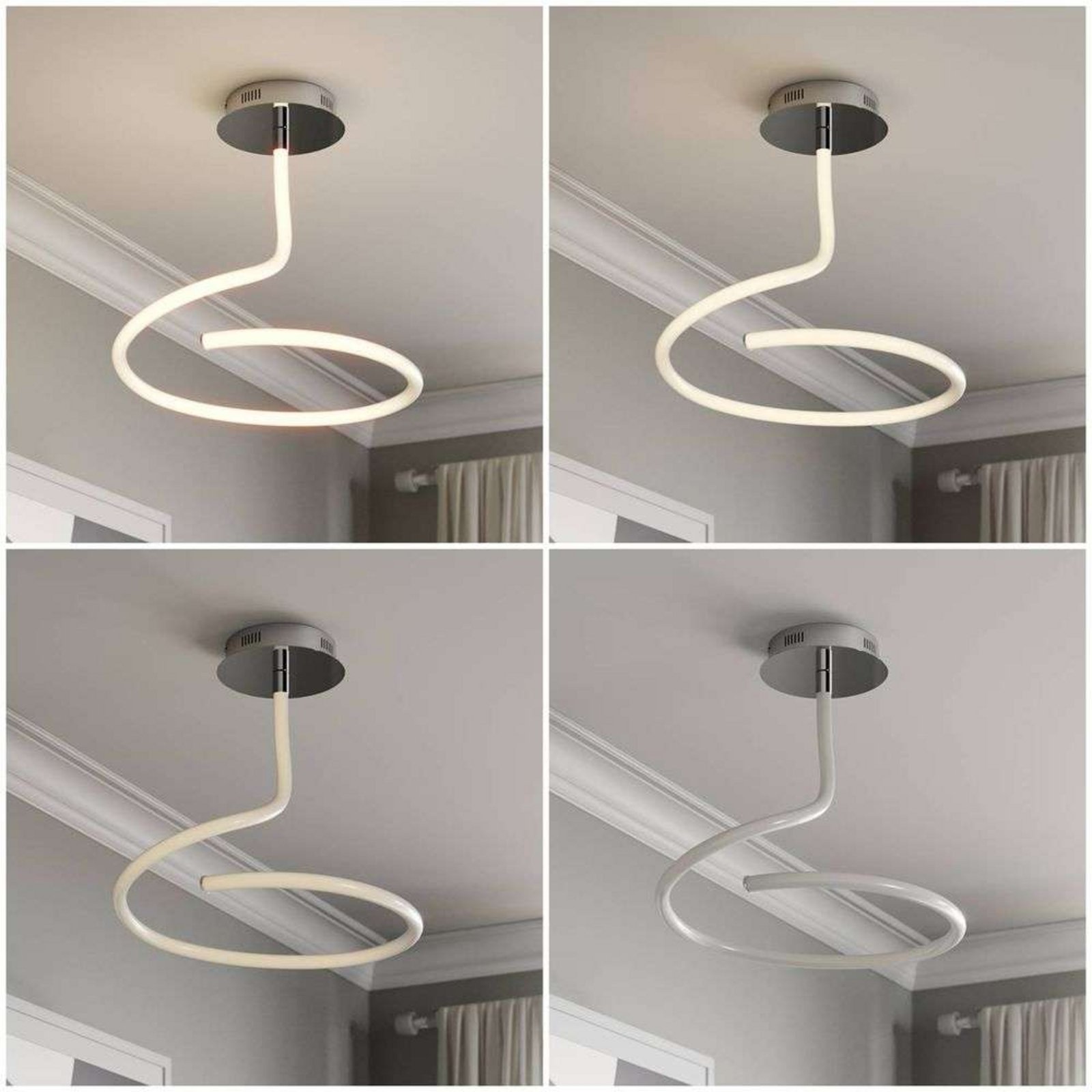 Serpentina LED Plafonieră White/Chrome - Lucande