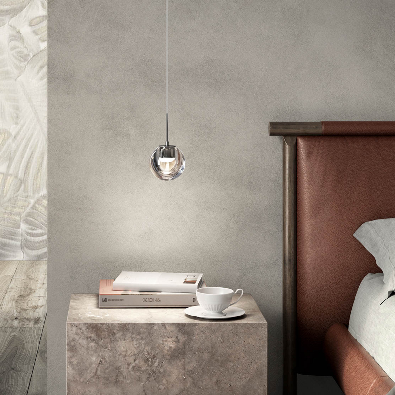 kdln Lampă suspendată LED Dew culoare crom 1 bec Ø 11 cm - Bucătărie - Design - crom transparent - Sticlă