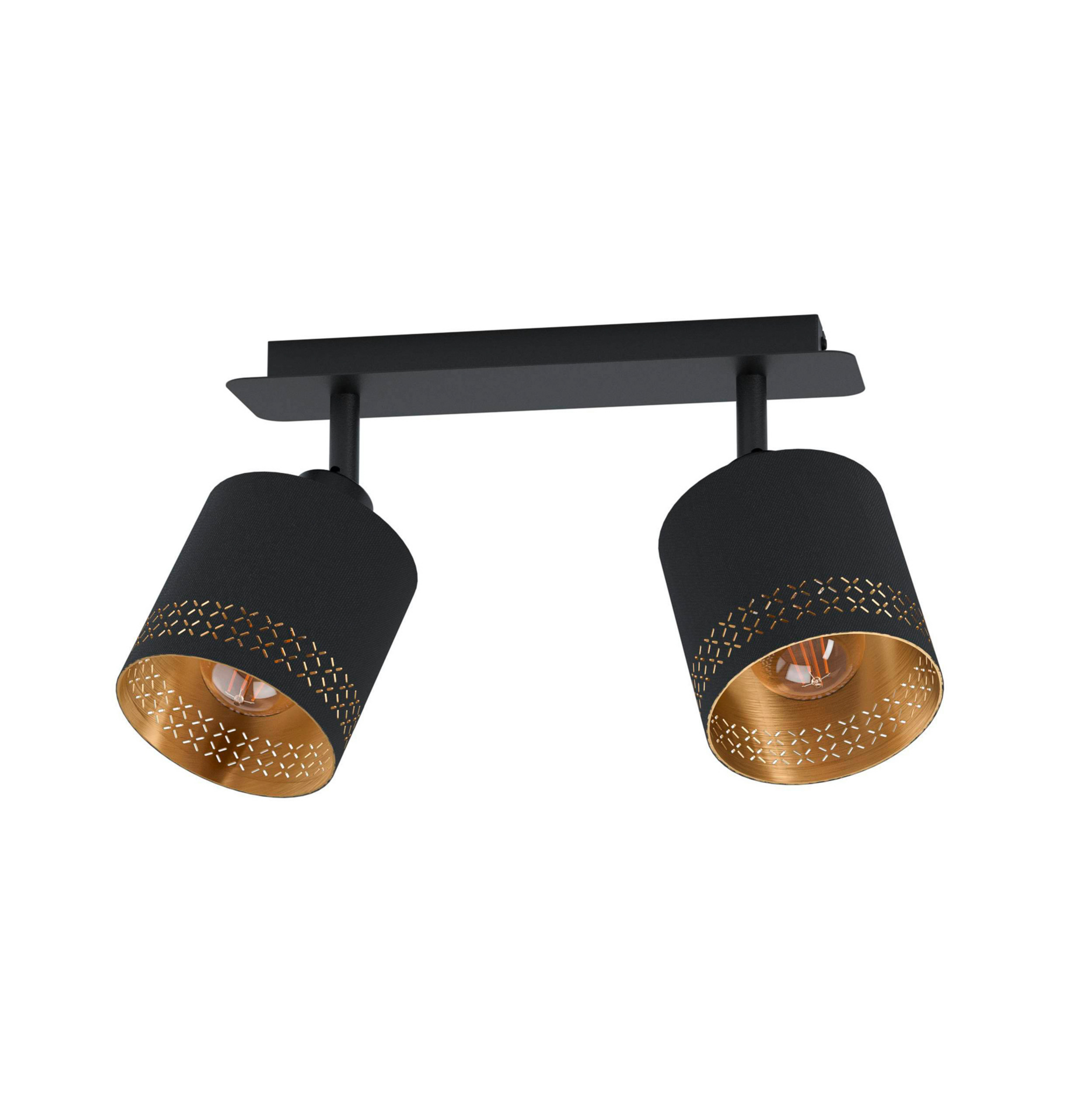Φωτιστικό οροφής Esteperra μαύρο/χρυσό δίφωτο