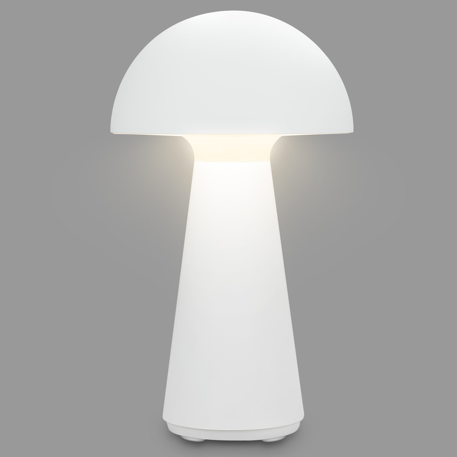 LED table lamp Fungo, rechargeable, white