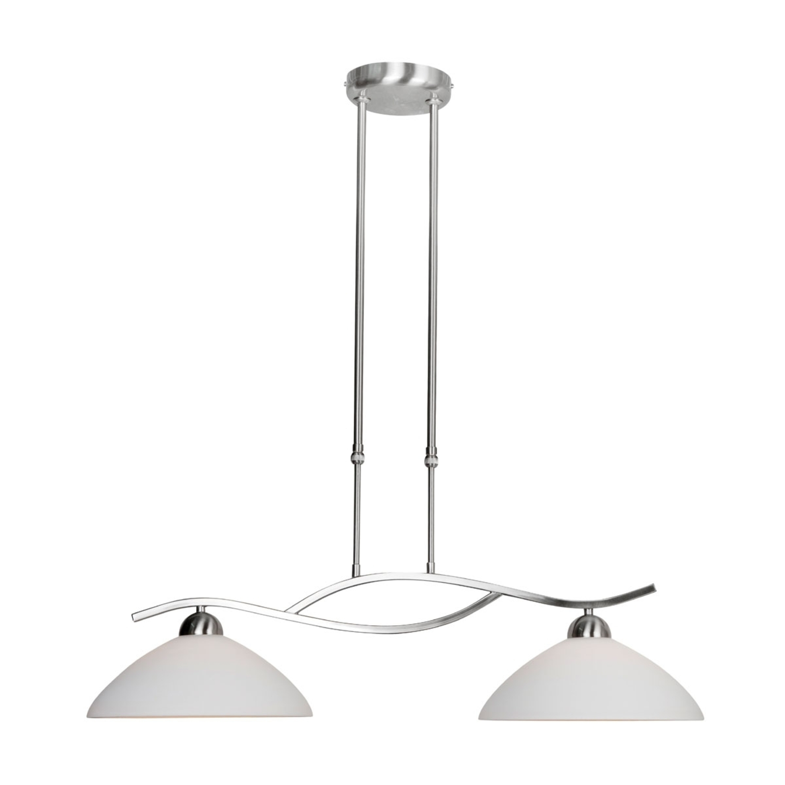 Capri viseča svetilka 2fl z nastavljivo višino jeklo/bela