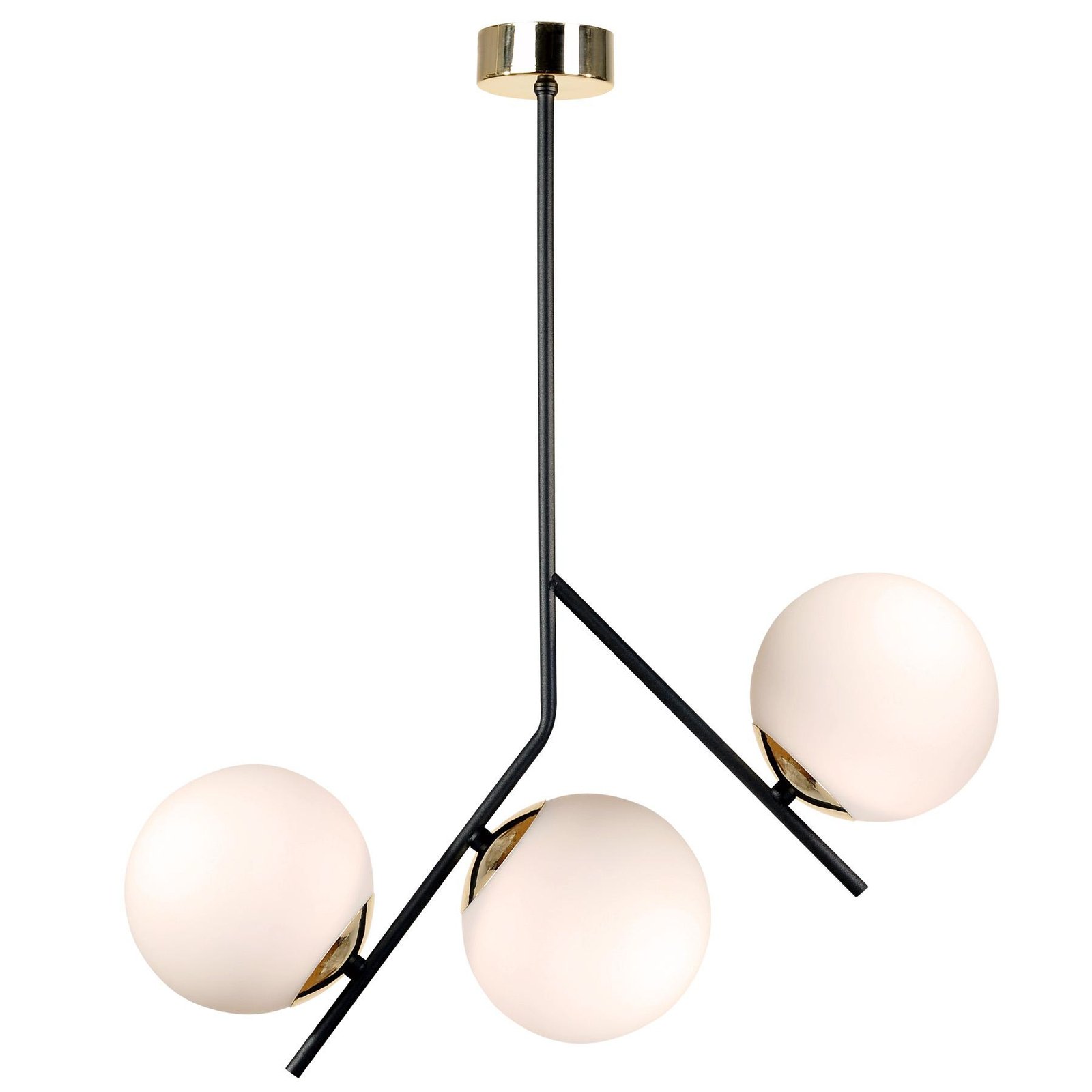 Euluna Canzo, candeeiro de teto, 3 lâmpadas, vidro, Ø 52 cm