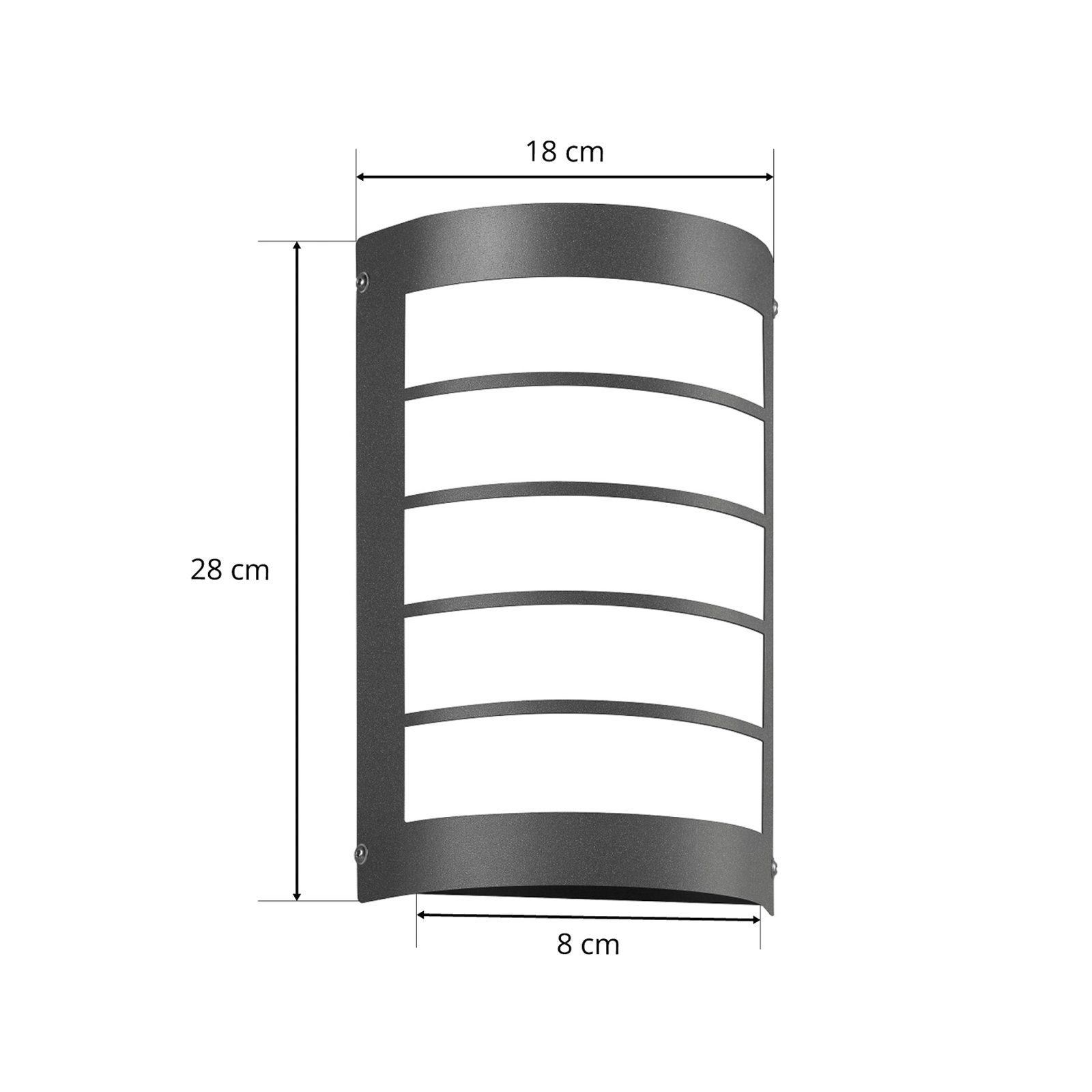 LED-Wandleuchte Aqua Marco Edelstahl anthrazit Raster Sensor