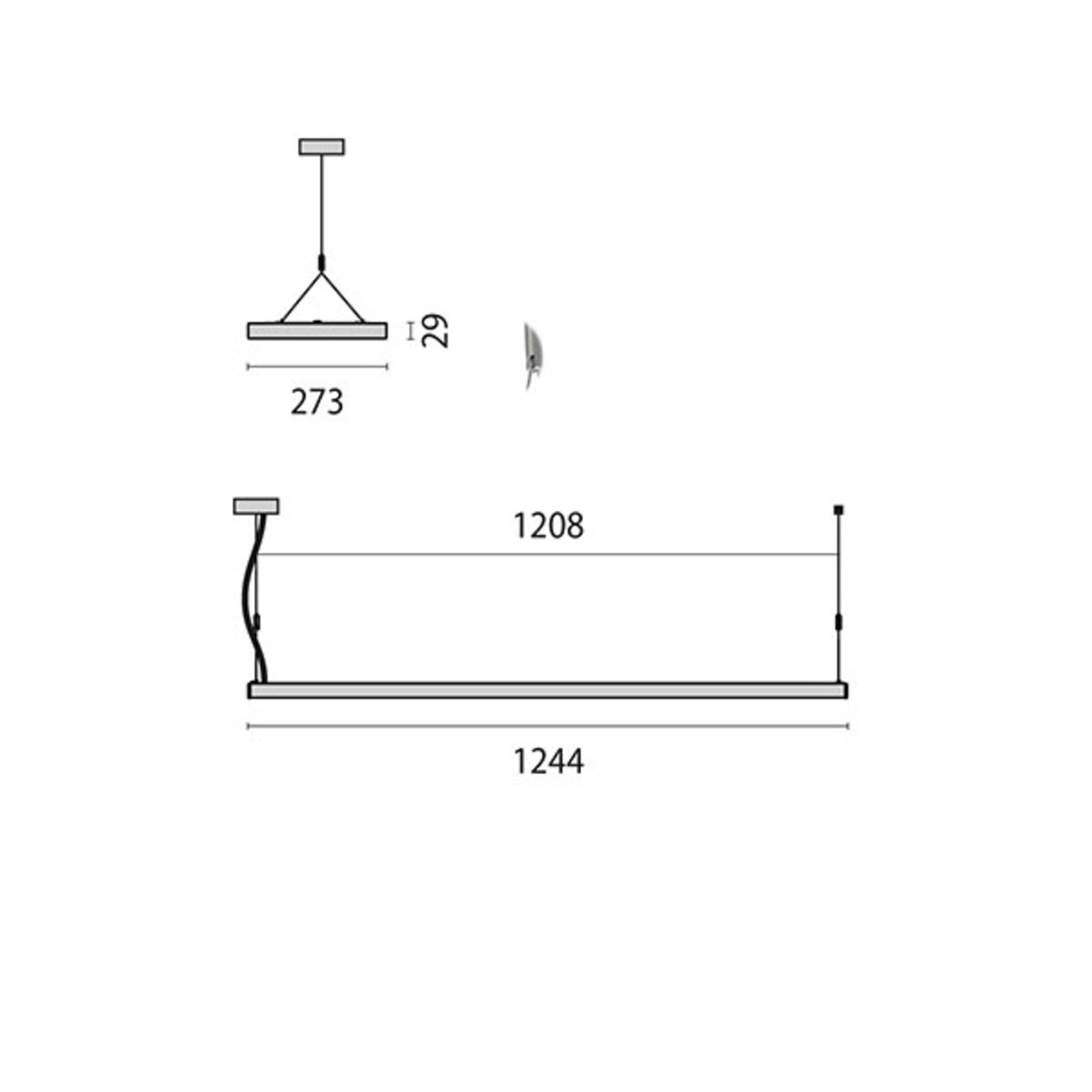 Pendant light SL629PL direct/indirect 124 cm grey