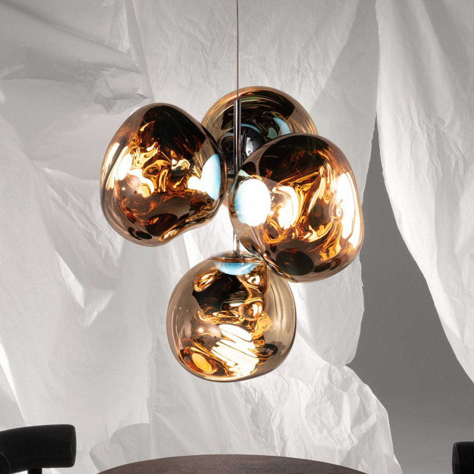 Tom Dixon LED candelabru Melt Chandelier auriu - Camera de zi / sufragerie - Design - Plastic