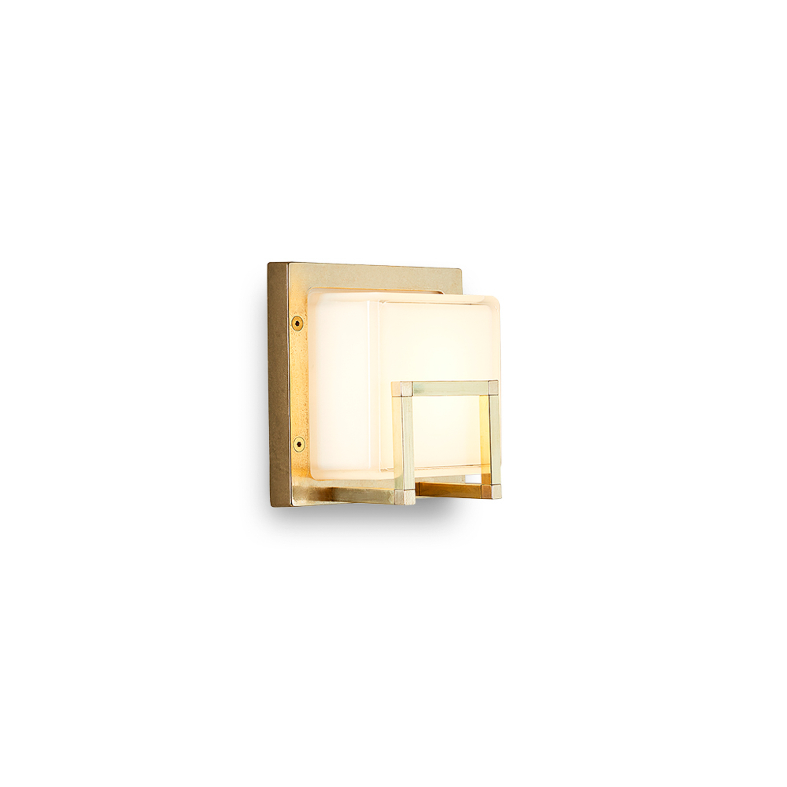LED-Außenwandlampe Ice Cubic 3407, messing natur