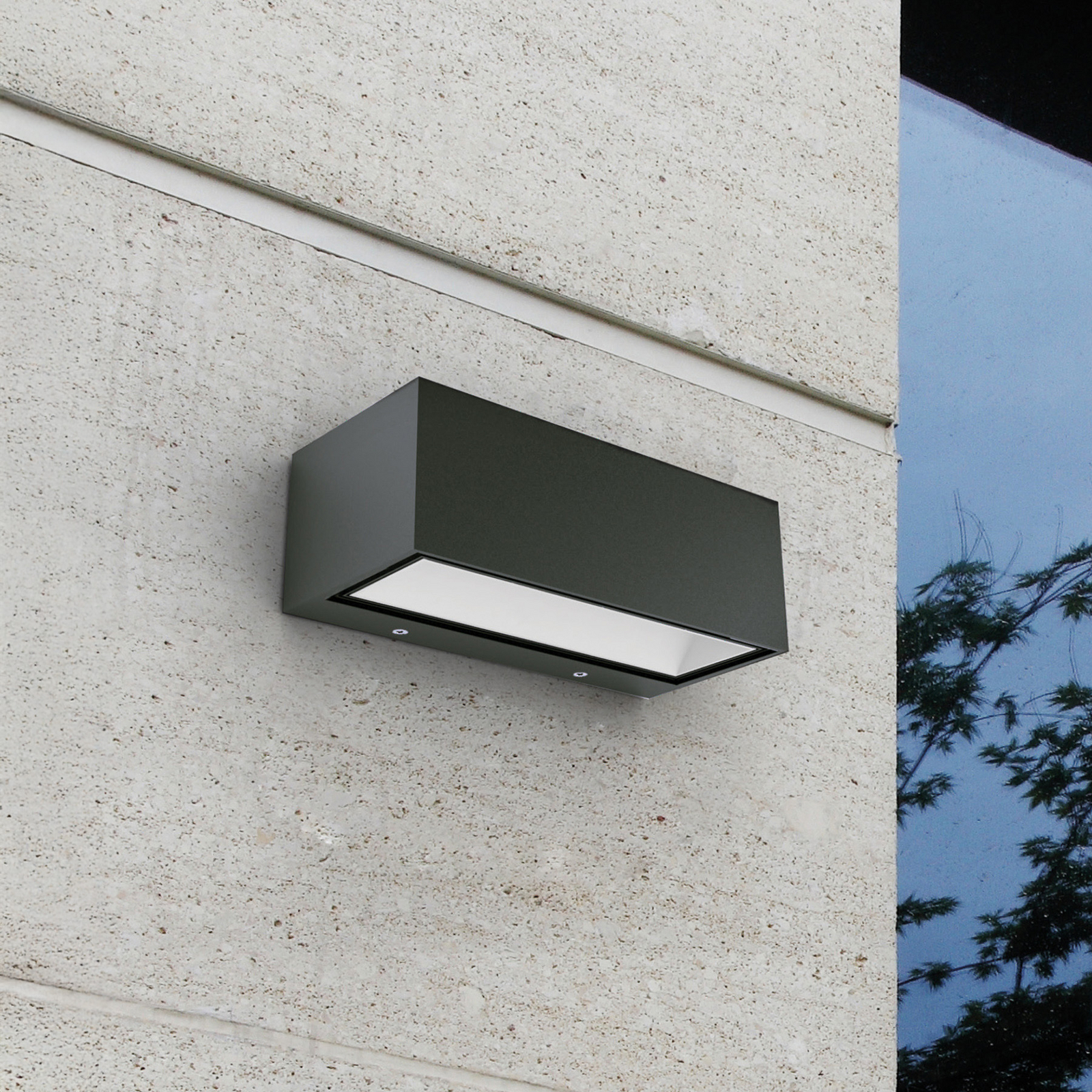 Aplique LED exterior Gemini 22cm 3.000K antracita