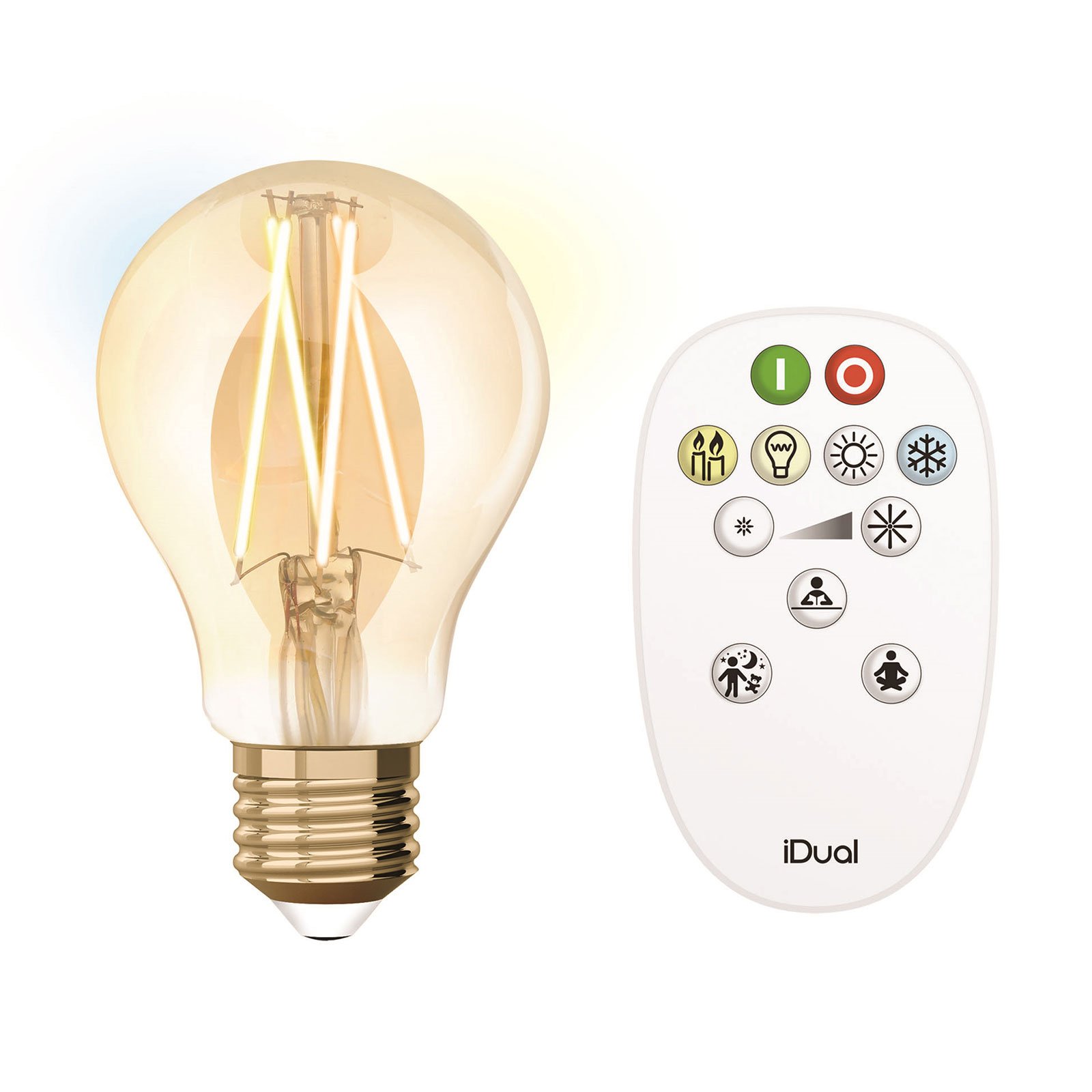 iDual filament LED bulb E27 9 W A60 remote control